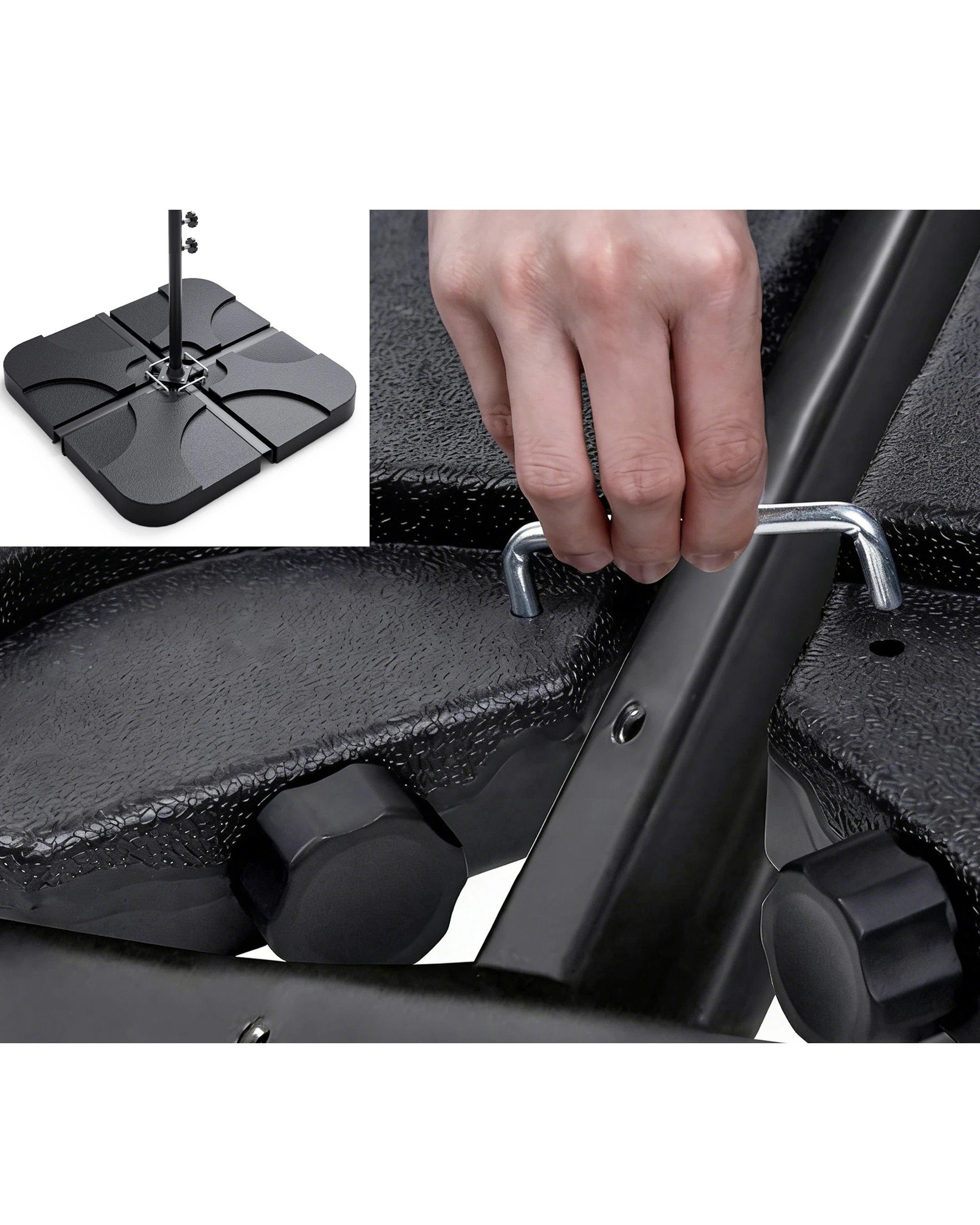 4 Advwin Outdoor Umbrella Cantilever Base -Black, 4 of 7