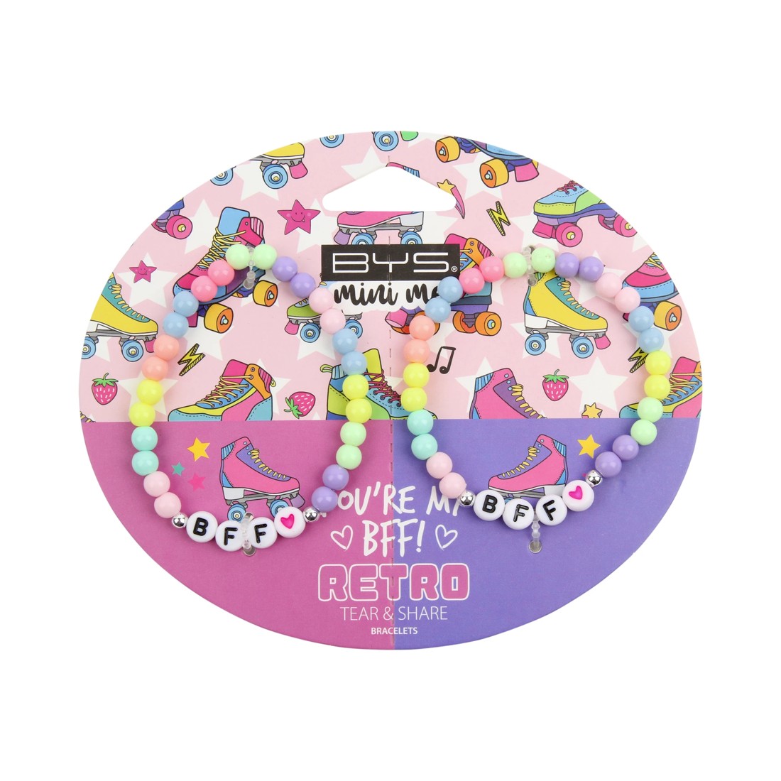 1 BYS 2 Pack Mini Me Retro Tear and Share Bracelets, 1 of 3