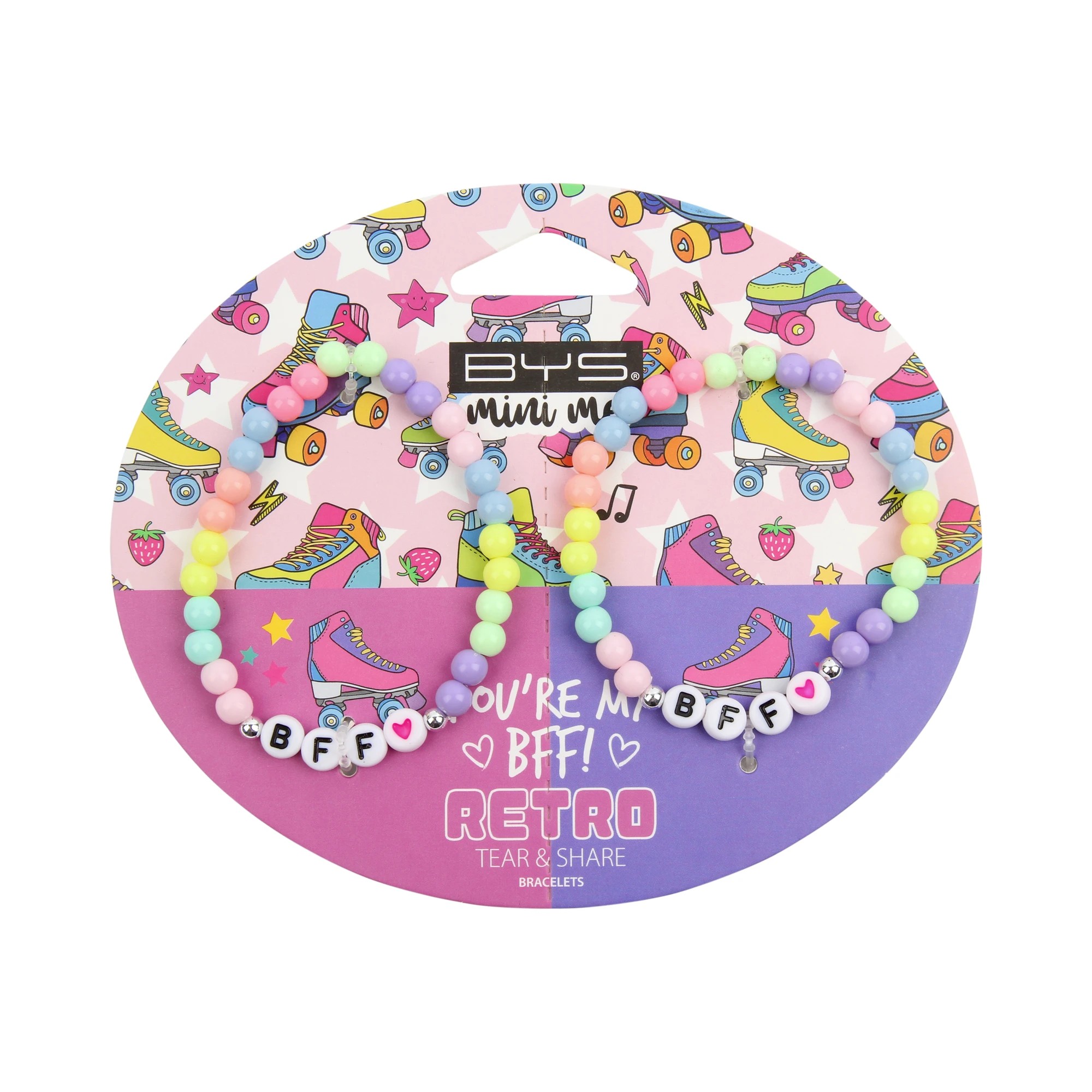 1 BYS 2 Pack Mini Me Retro Tear and Share Bracelets, 1 of 3