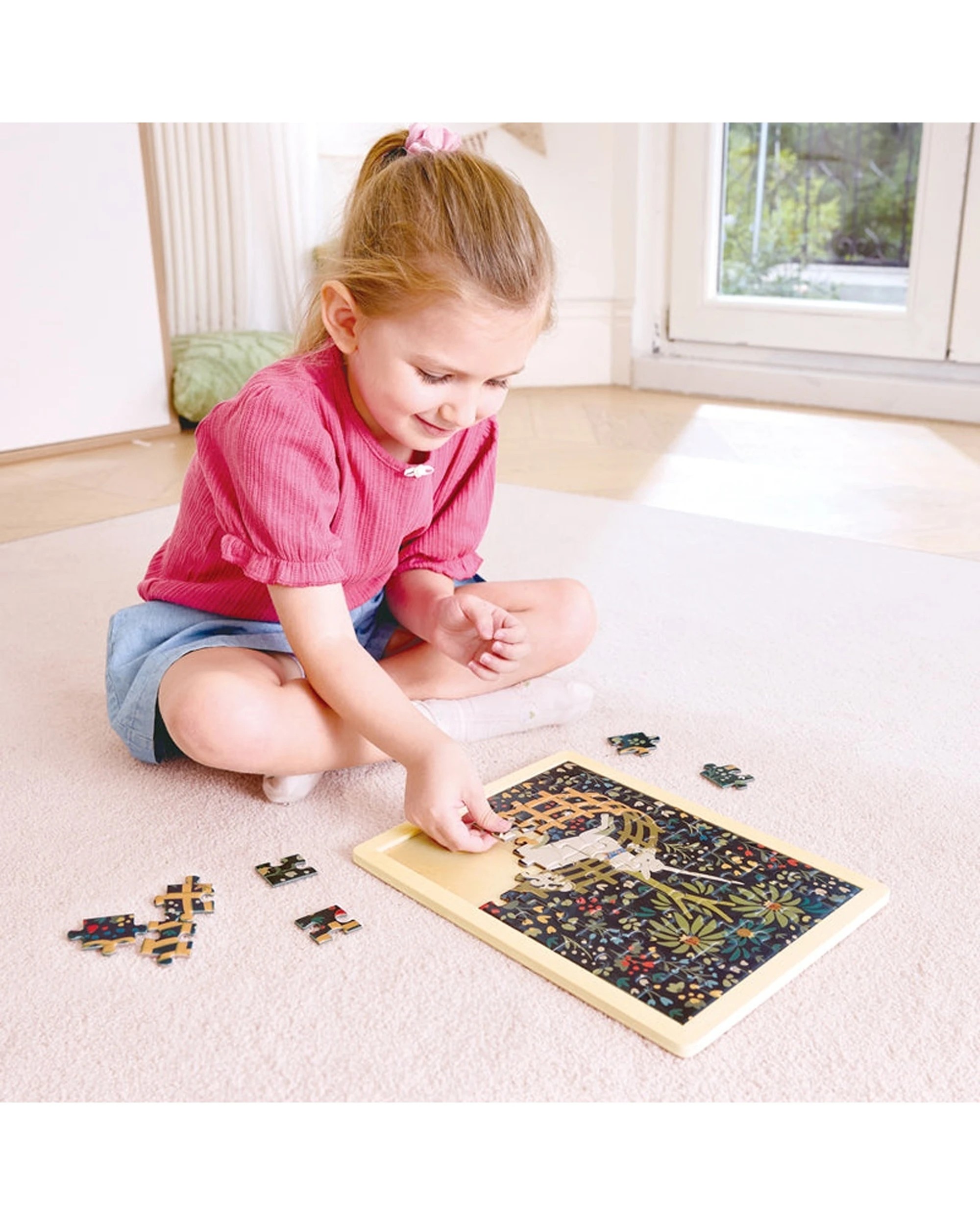 4 Hape Unicorn In A Garden Puzzle 49 Pcs Framed Wooden Toy Game Set Kids - Multi, 4 of 4