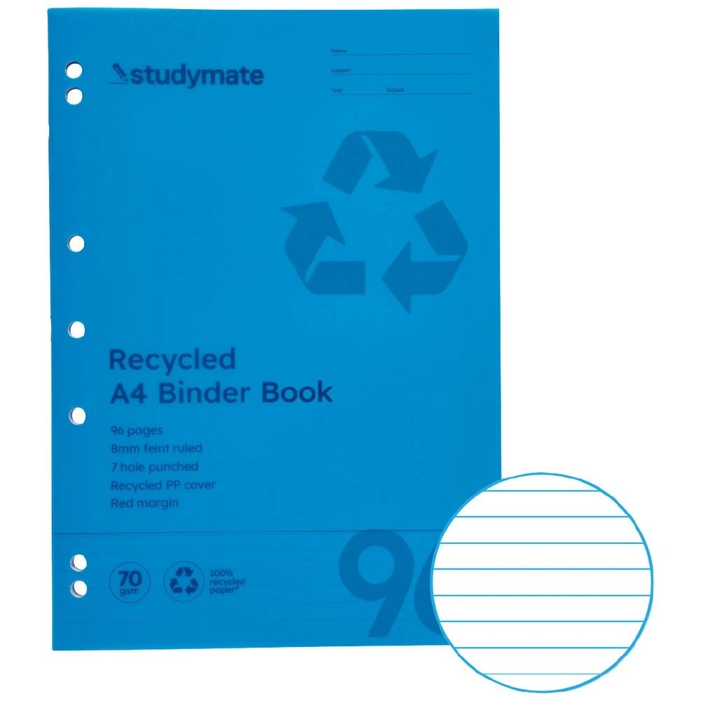 1 Studymate PP A4 Binder Book 96 Page Blue, 1 of 3