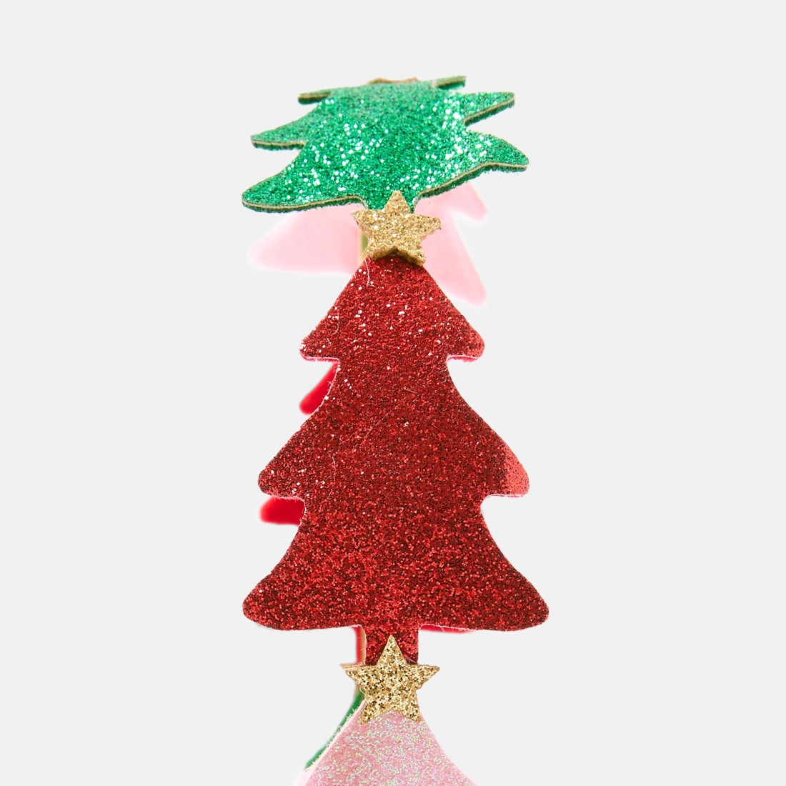 3 Christmas Coloured Tree Headband - Pink, 3 of 5