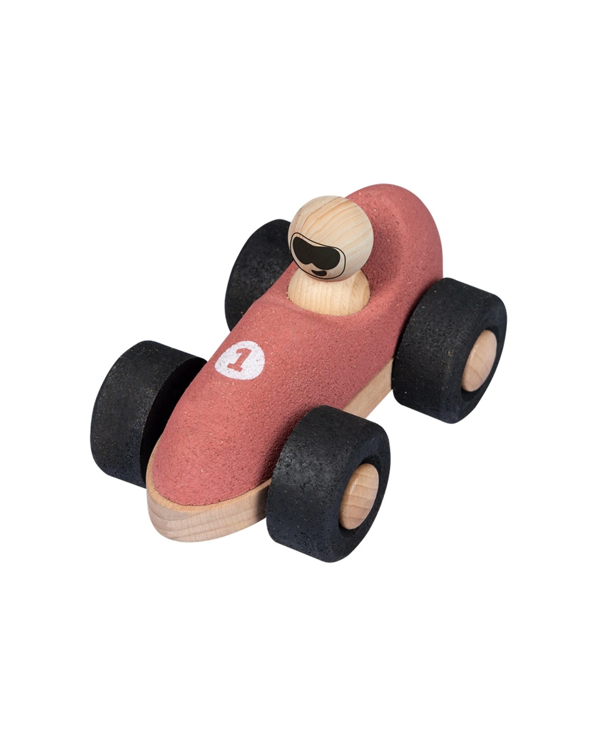 1 Korko E-Cork Racer Push Car Wooden Toy Figure Coordination - Red, 1 of 5