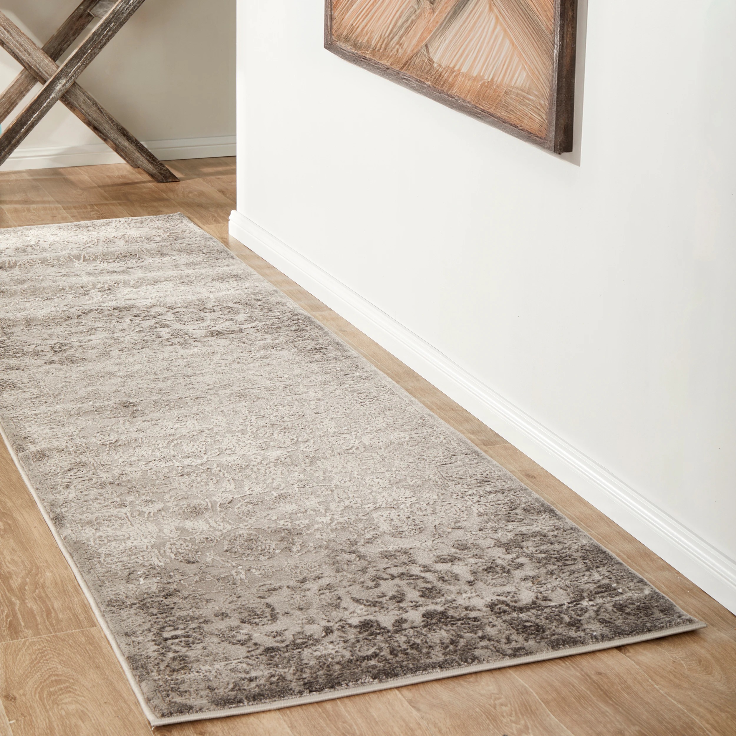 1 Common Ground Rugs Grandeur 111 Runner 300x80 cm Rug - Silver, 1 of 6