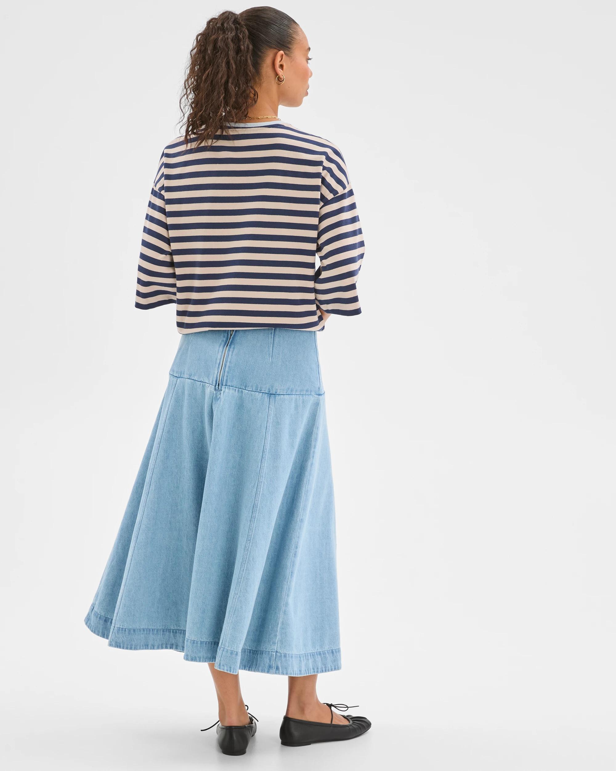 6 Target Denim Panelled Denim Maxi Skirt FADED BLUE, 6 of 7