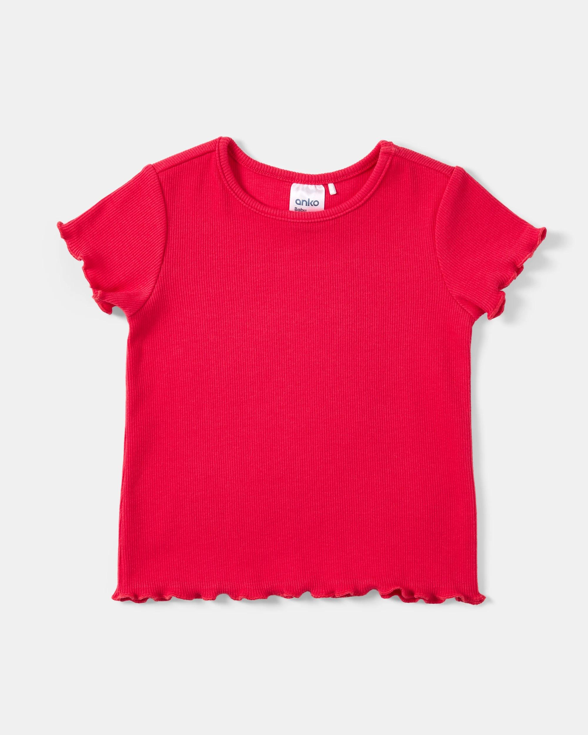 4 3 Pack Short Sleeve Ribbed T-shirt Chrry Strp, 4 of 8
