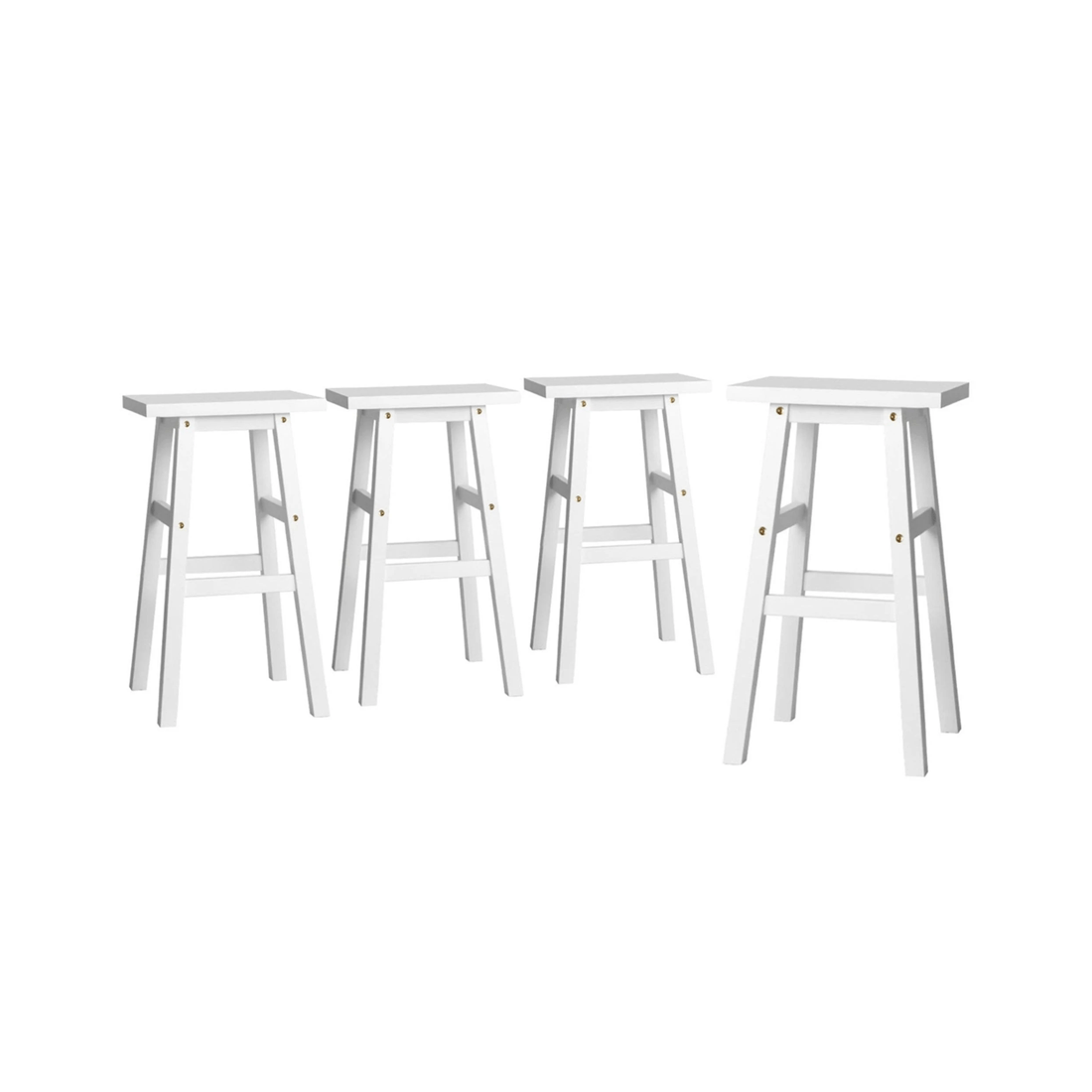 1 Artiss 4x Bar Stools Kitchen Chairs Wooden
 - white, 1 of 6