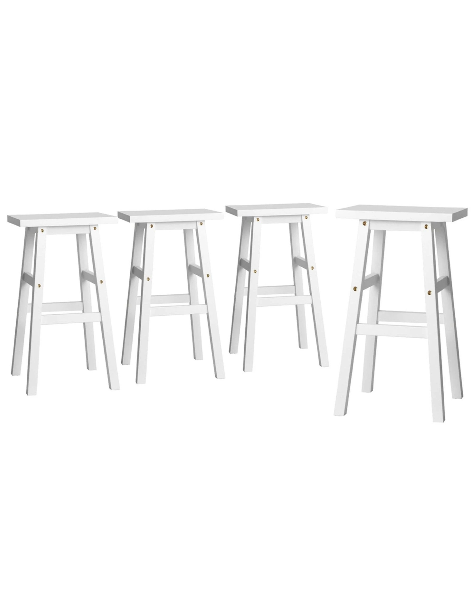1 Artiss 4x Bar Stools Kitchen Chairs Wooden
 - White, 1 of 3