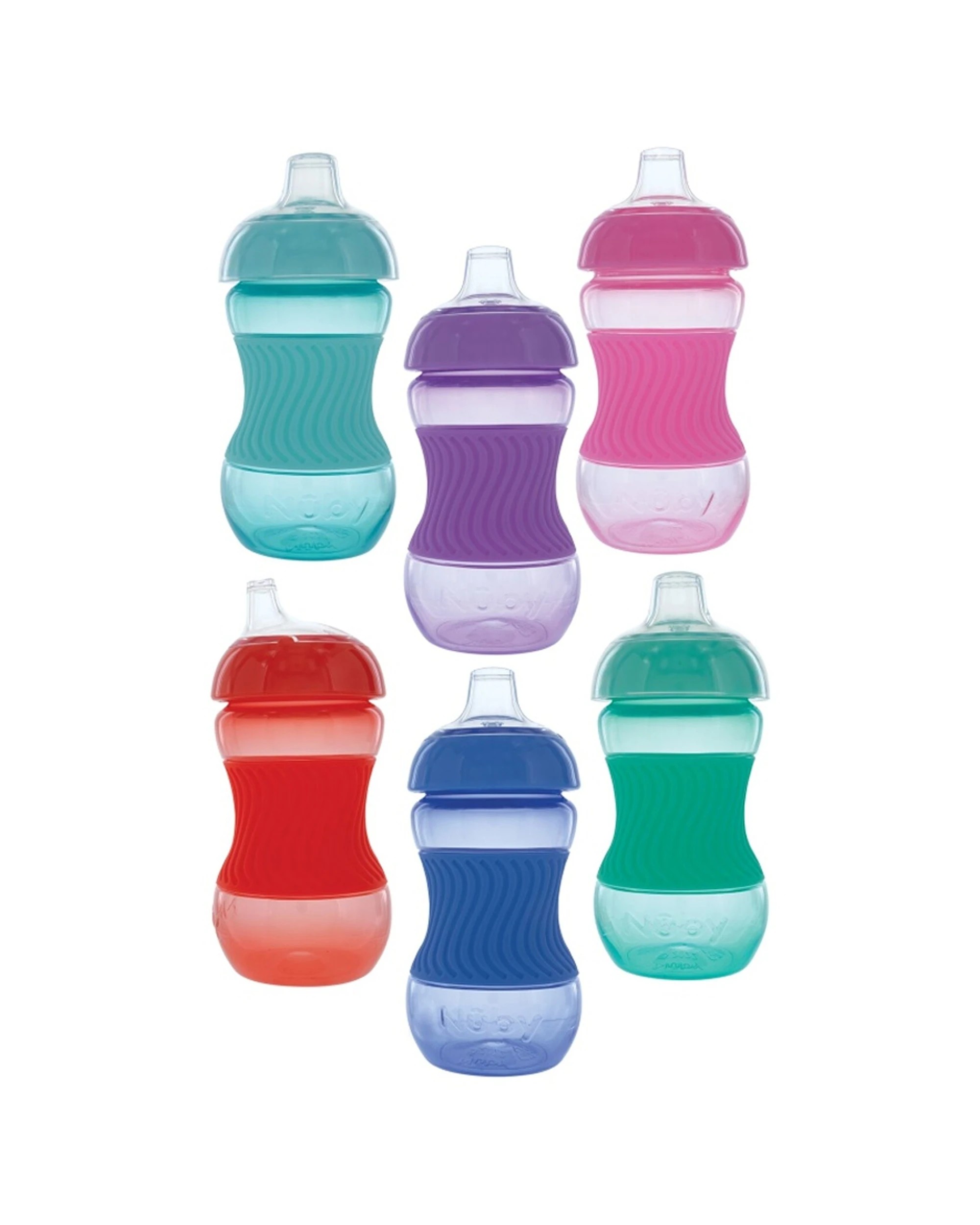 3 Nuby 6pc Mini Gripper Soft Spout Sippy Cup Touch Flo Valve Baby 180ml - Multi, 3 of 3