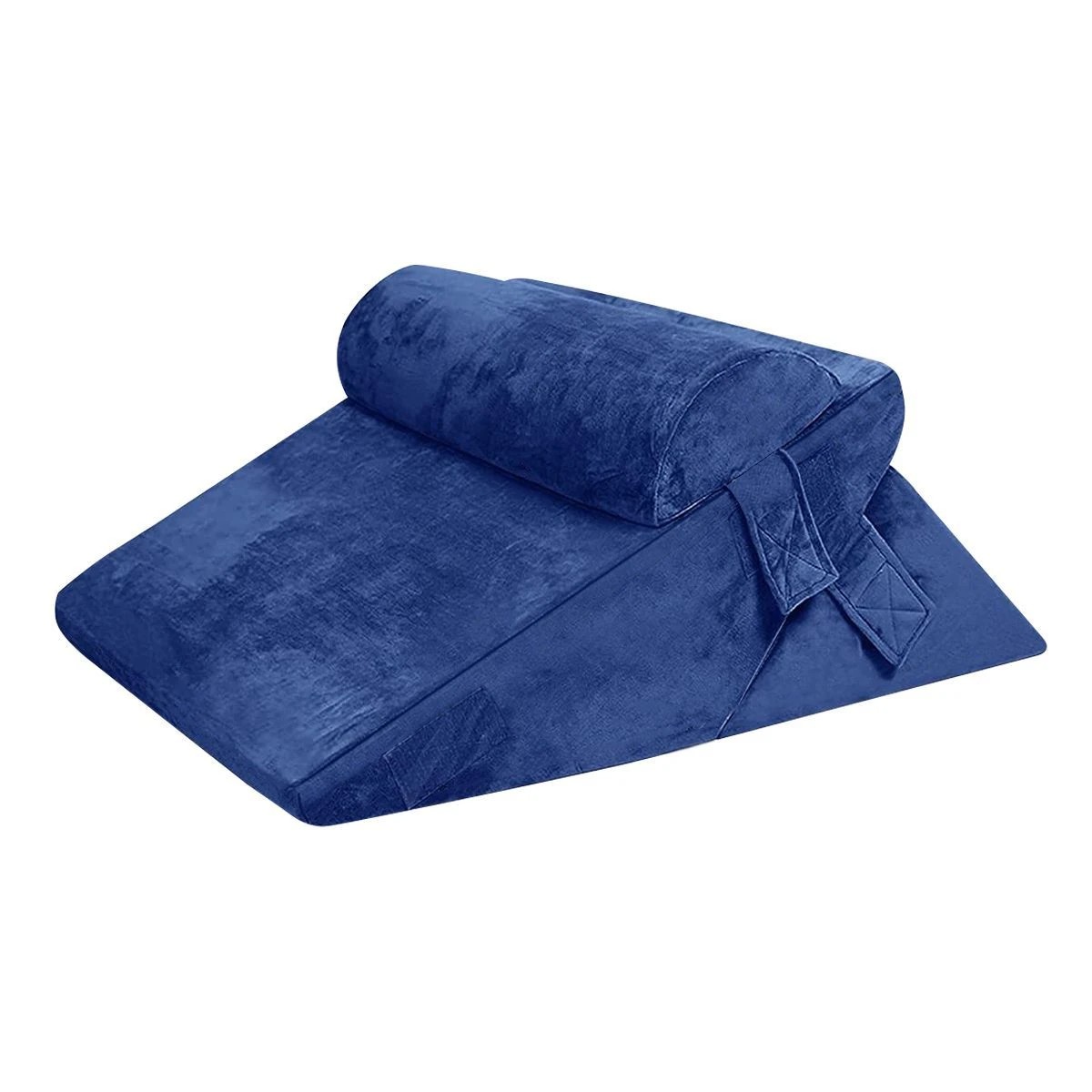 4 Ausway Wedge Pillow Set Triangle Memory Foam - Blue, 4 of 4