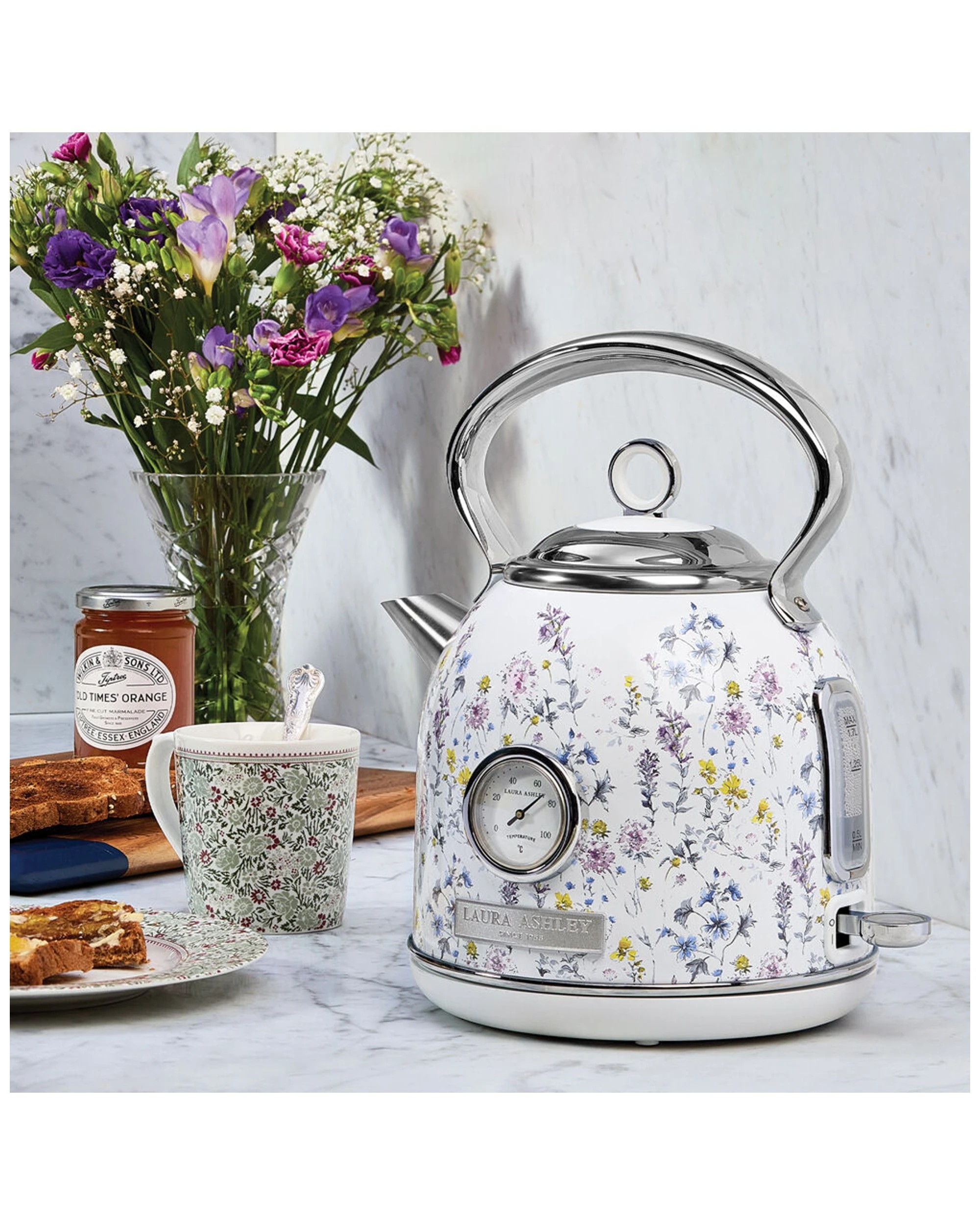 6 Laura Ashley Stainless Steel 1.7L Dome Electric Kettle With External Thermometer
 - multi, 6 of 6