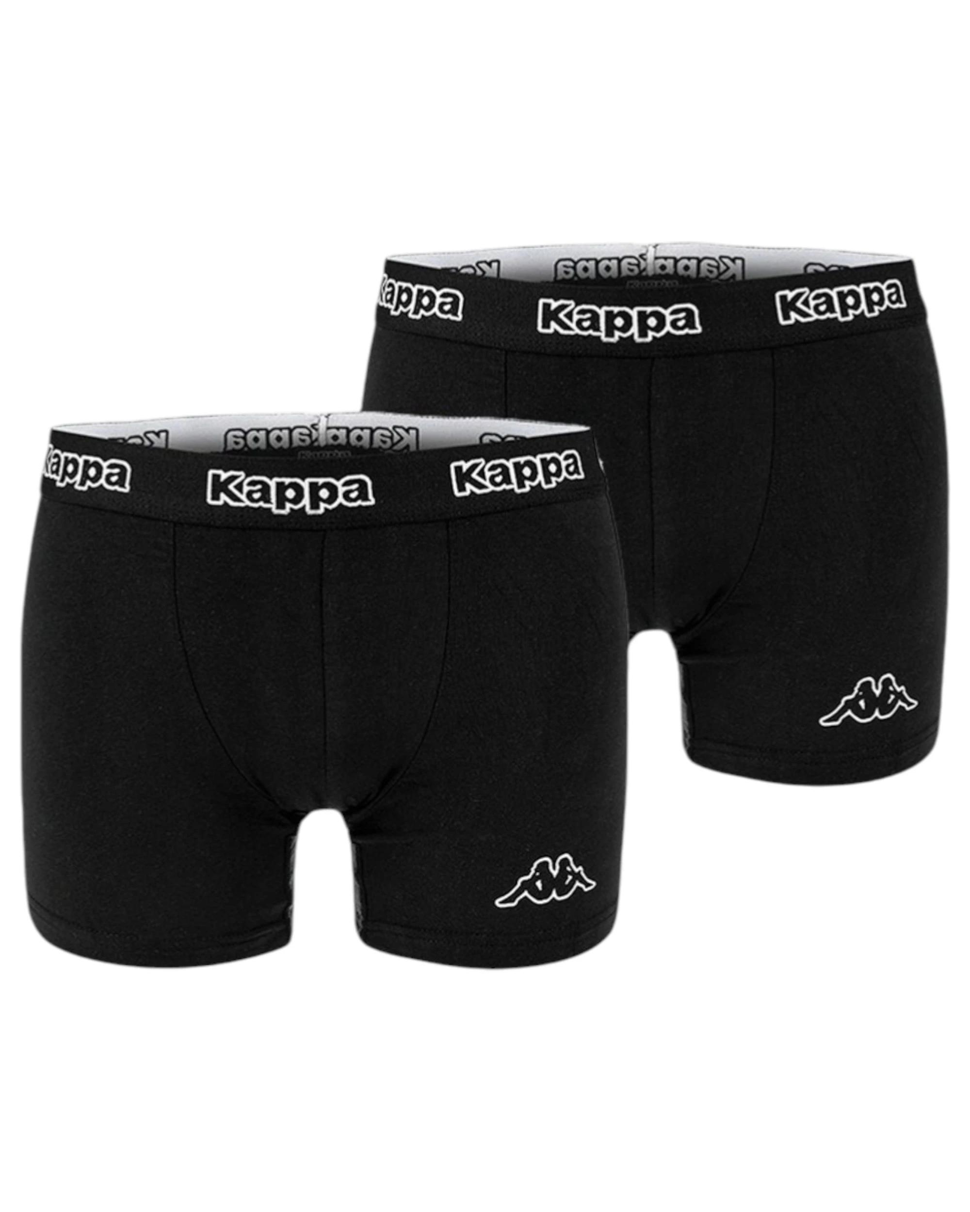 1 Kappa 2 x Trunks Mens Black Boxers Underwear Trunk Boxer Shorts - Black BLACK, 1 of 5