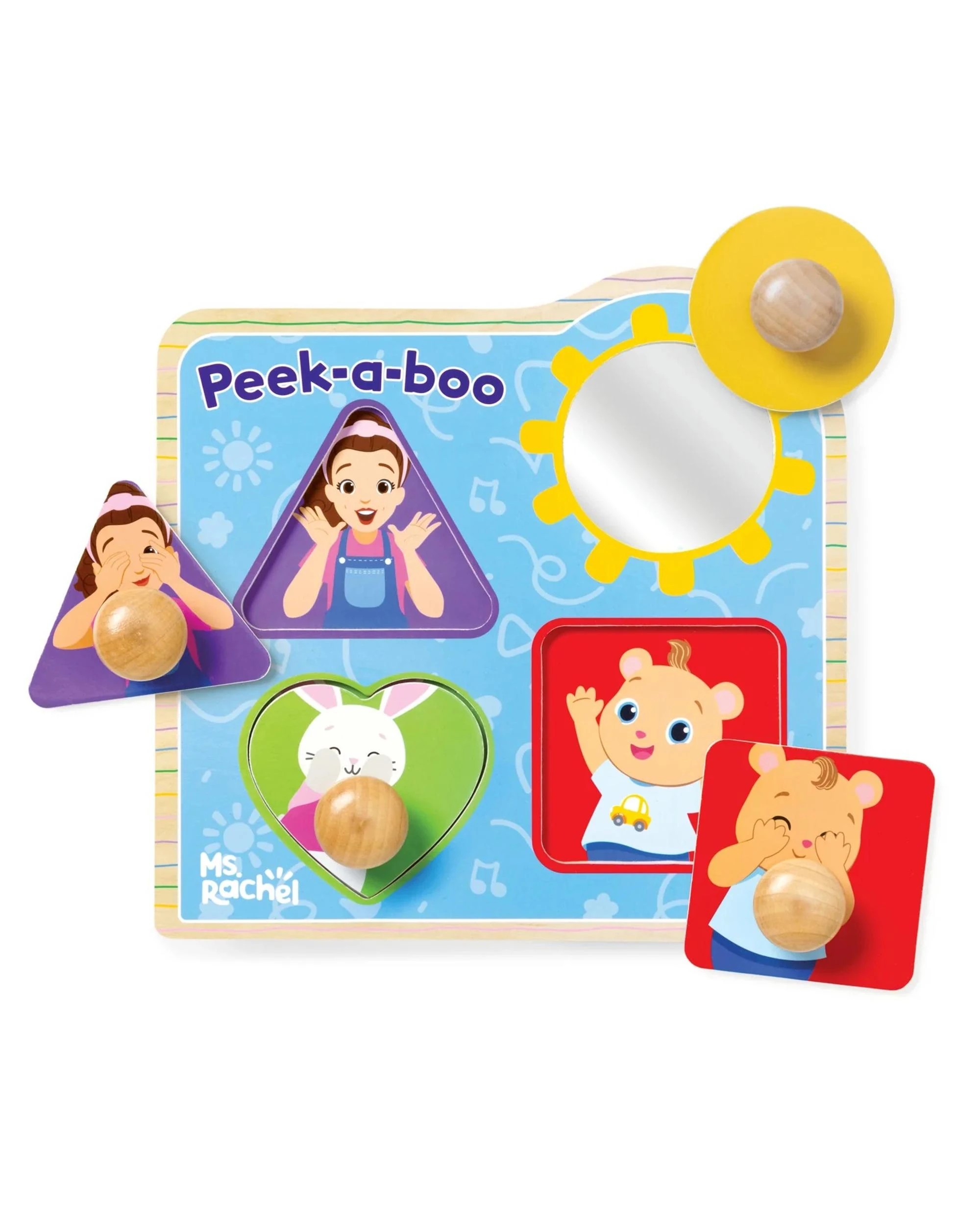 3 Melissa and Doug Ms Rachel Wooden Peek-A-Boo Jumbo Peg Puzzle, 3 of 9