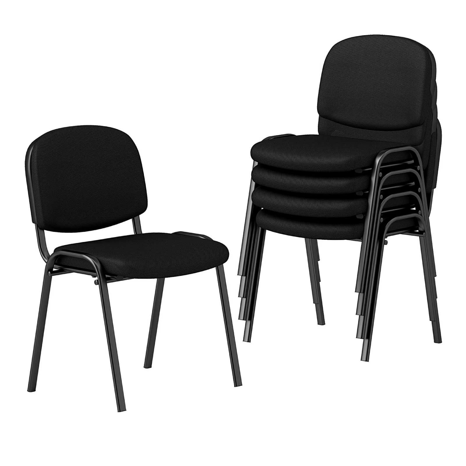 1 Costway 5x Stackable Office Conference Chairs Meeting Reception Chair, 1 of 10