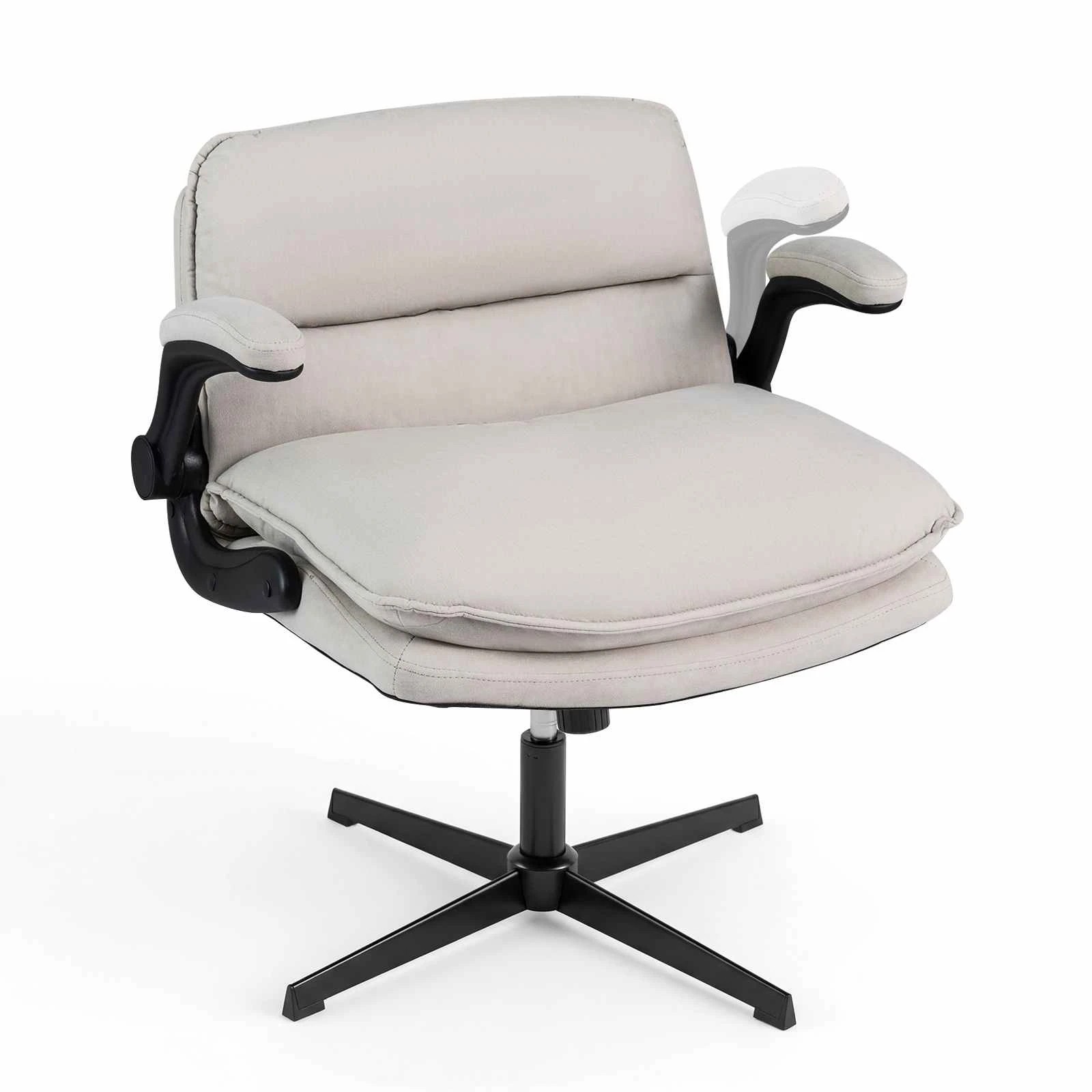 1 Costway Criss Cross Chair Office Desk Chair Adjustable Swivel Vanity Armchair, 1 of 1