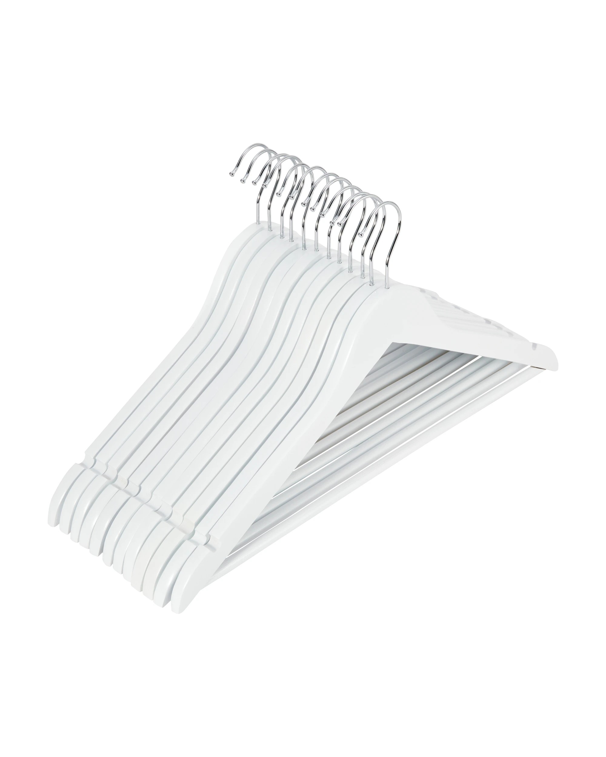 1 12 Pack Wooden Hanger - White, 1 of 5