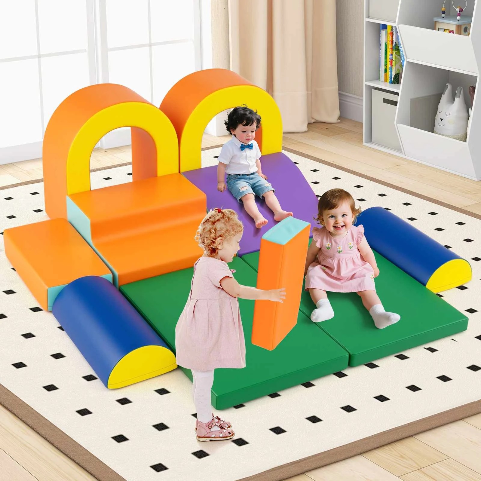 1 Costway 10PCS Soft Climbing Play Set Foam Blocks Activity Toy, 1 of 1