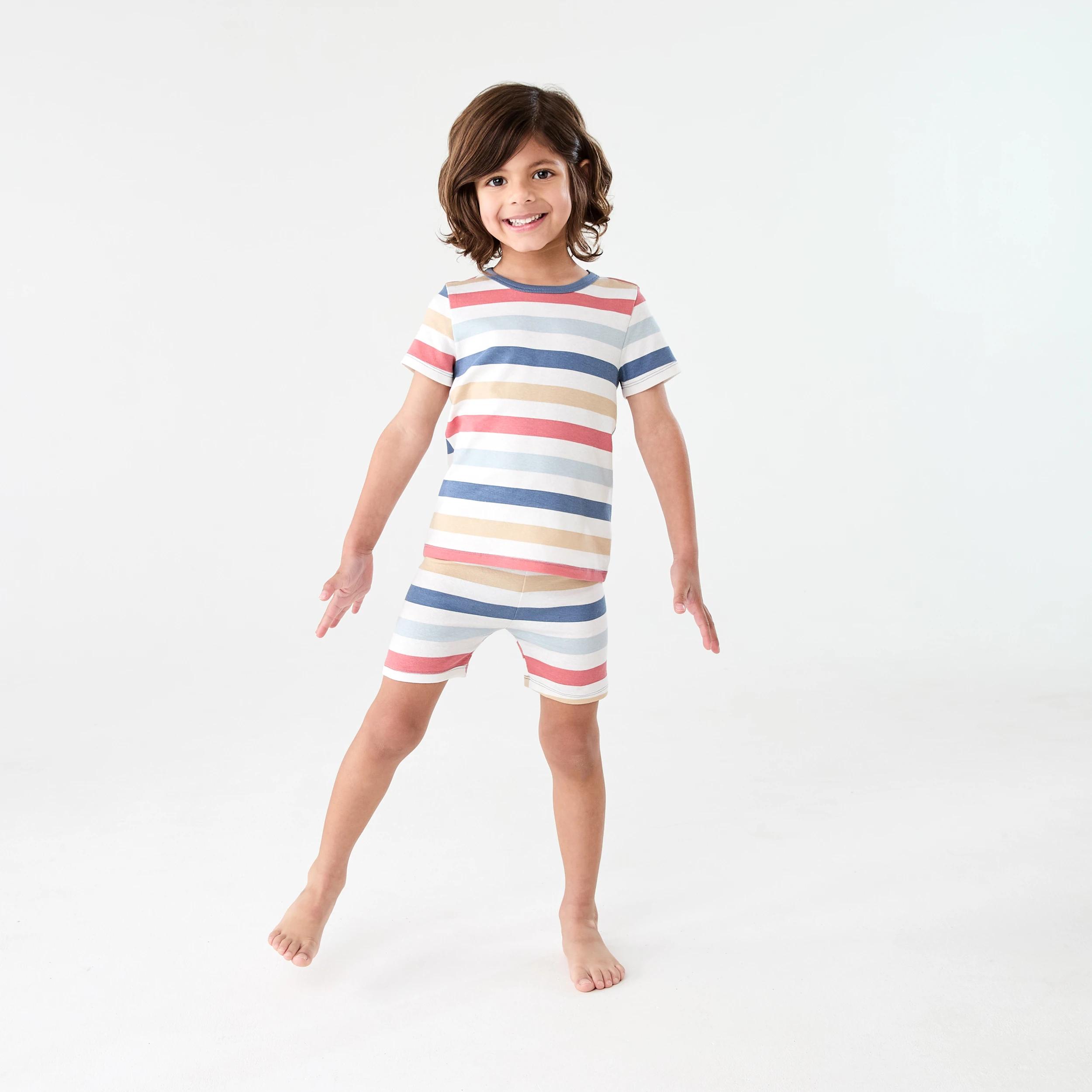 1 Short Sleeve Skinny Rib Pyjama Set MULTICOLOUR STRIPE, 1 of 6