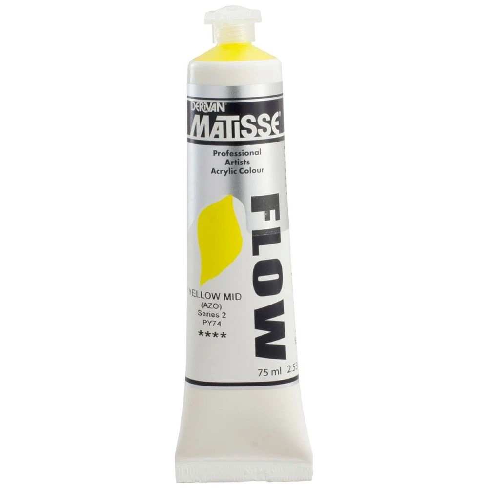 1 Derivan Matisse Flow Paint 75mL Yellow Mid (Azo) S2, 1 of 2