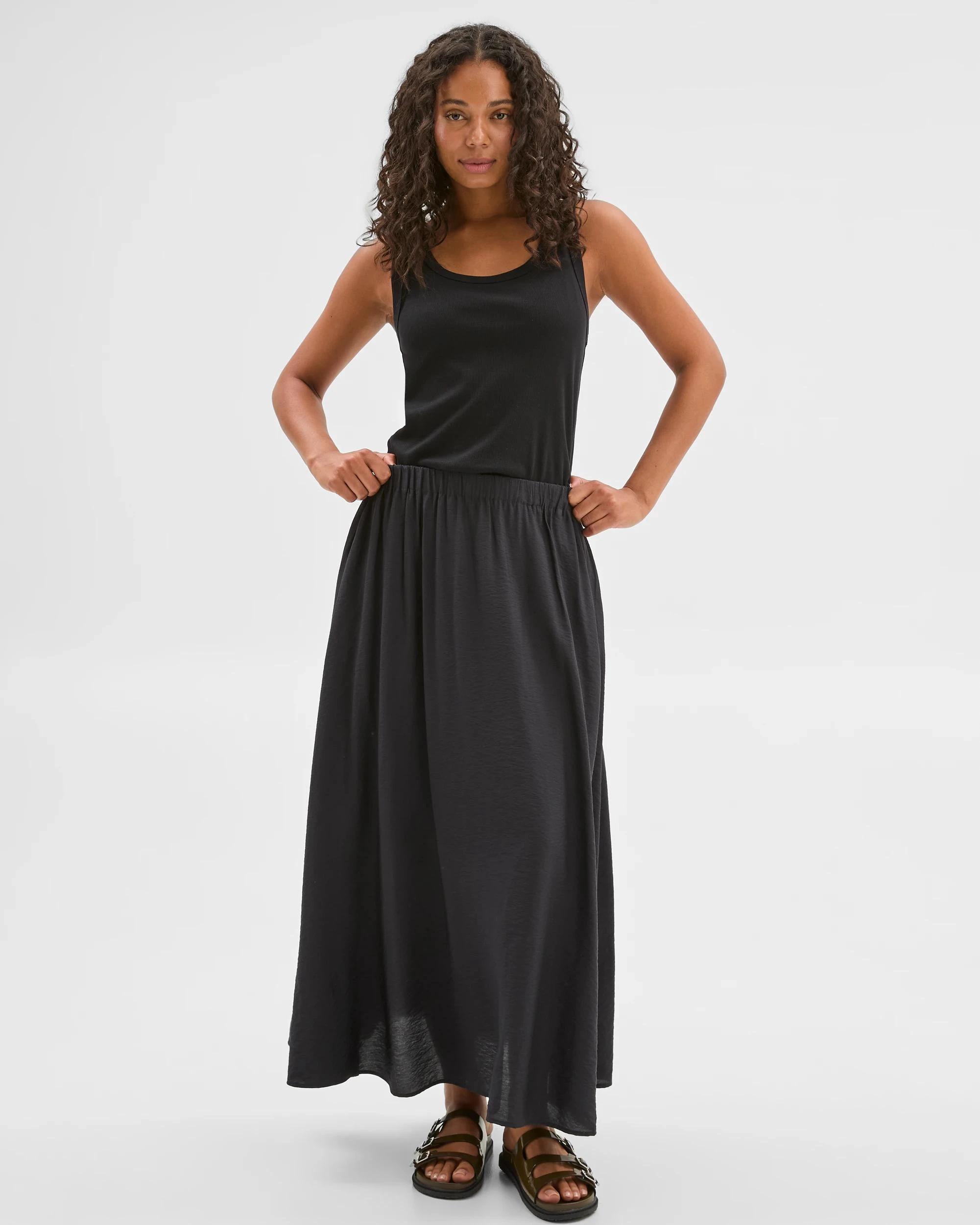 2 Target Pull On Maxi Skirt BLACK, 2 of 6