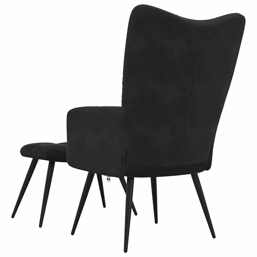 4 Vidaxl Relaxing Chair With Stool, Relaxing Chairs With Stools - Black, 4 of 10
