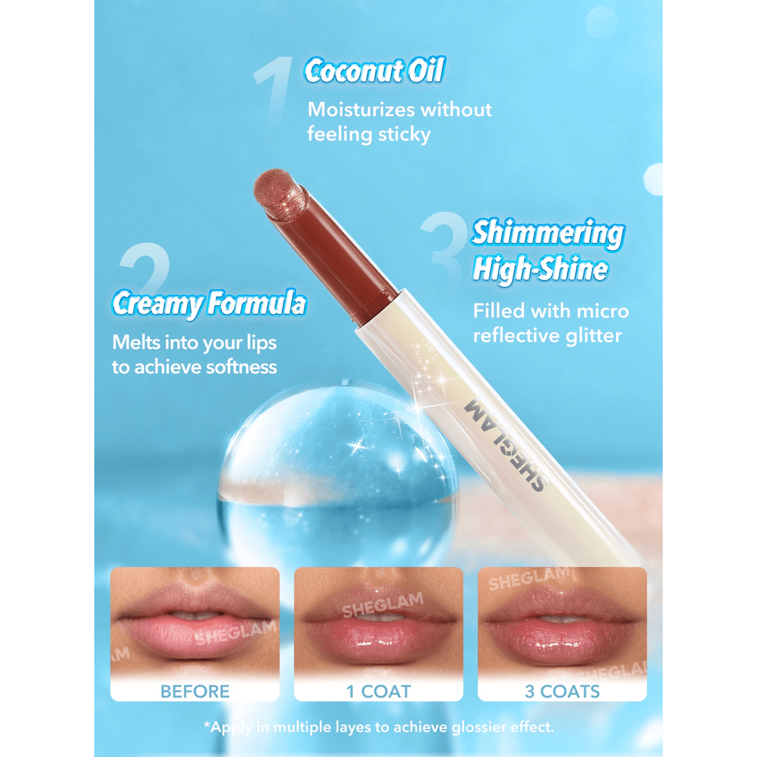 6 SHEGLAM Pout-Perfect Shimmer Lip Plumper - Sugar Crystal, 6 of 7