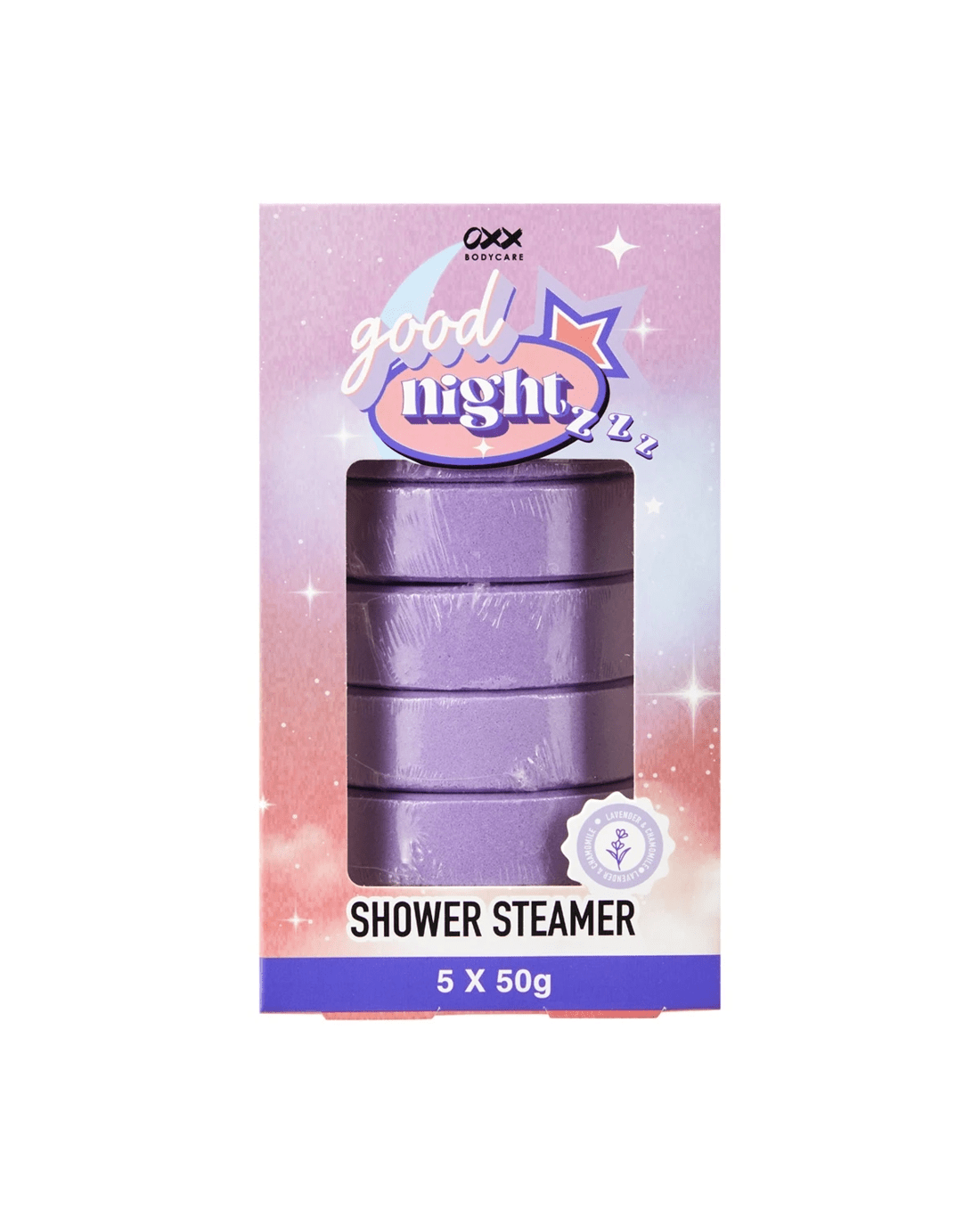 1 OXX Bodycare Good Night Shower Steamer - Lavender and Chamomile, 1 of 4
