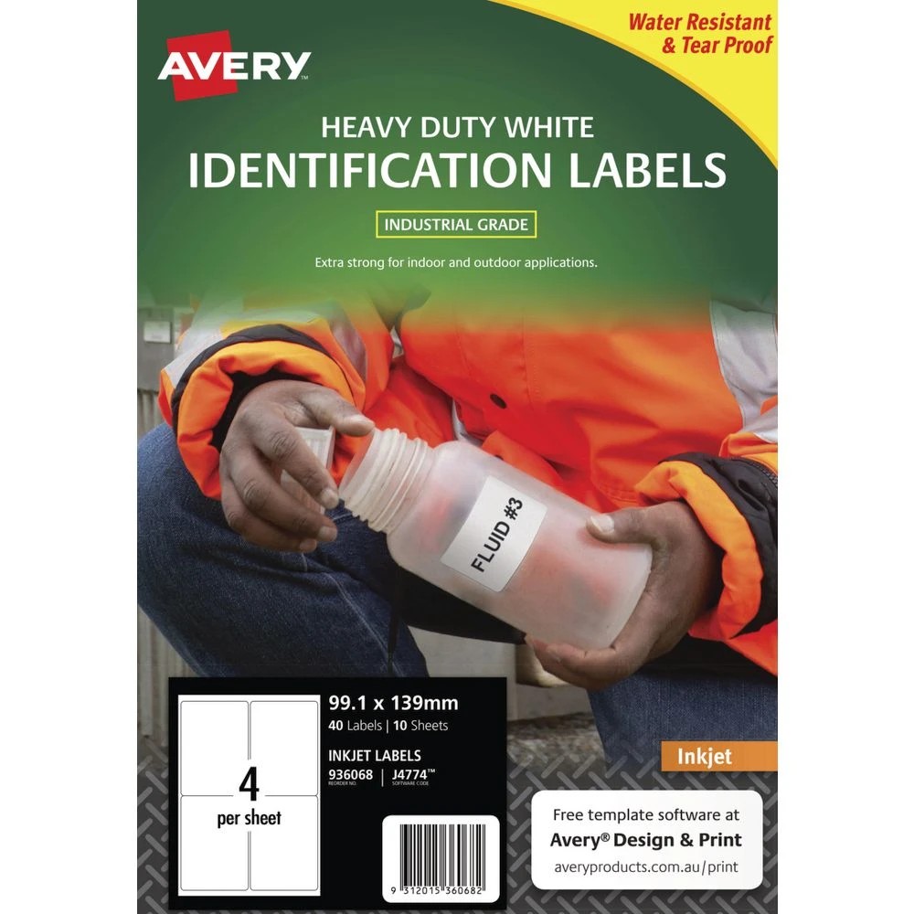 2 Avery 4UP Durable Heavy Duty Inkjet Labels 40 Pack, 2 of 5