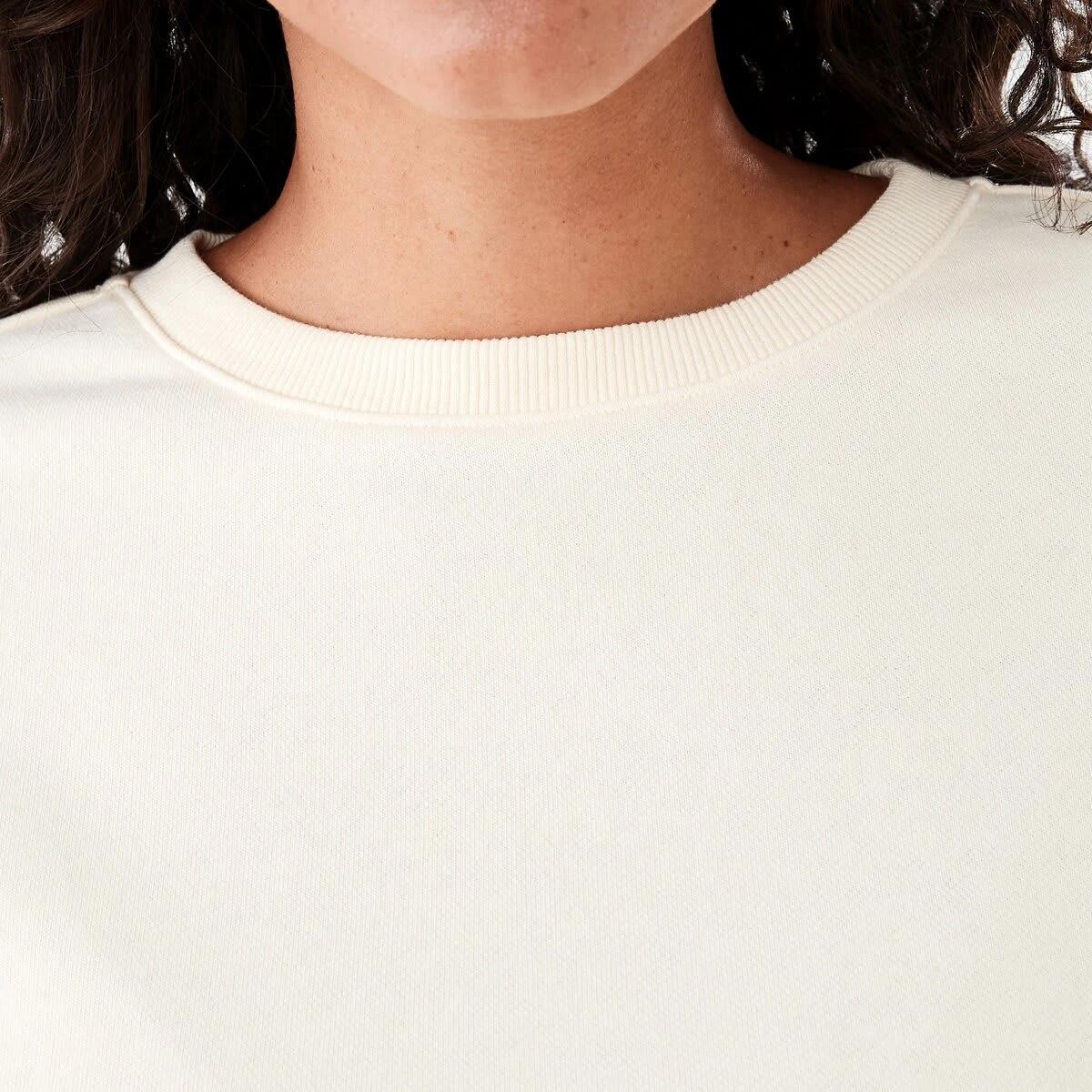 5 Raw Hem Cropped Sweatshirt Soft Lemon, 5 of 6