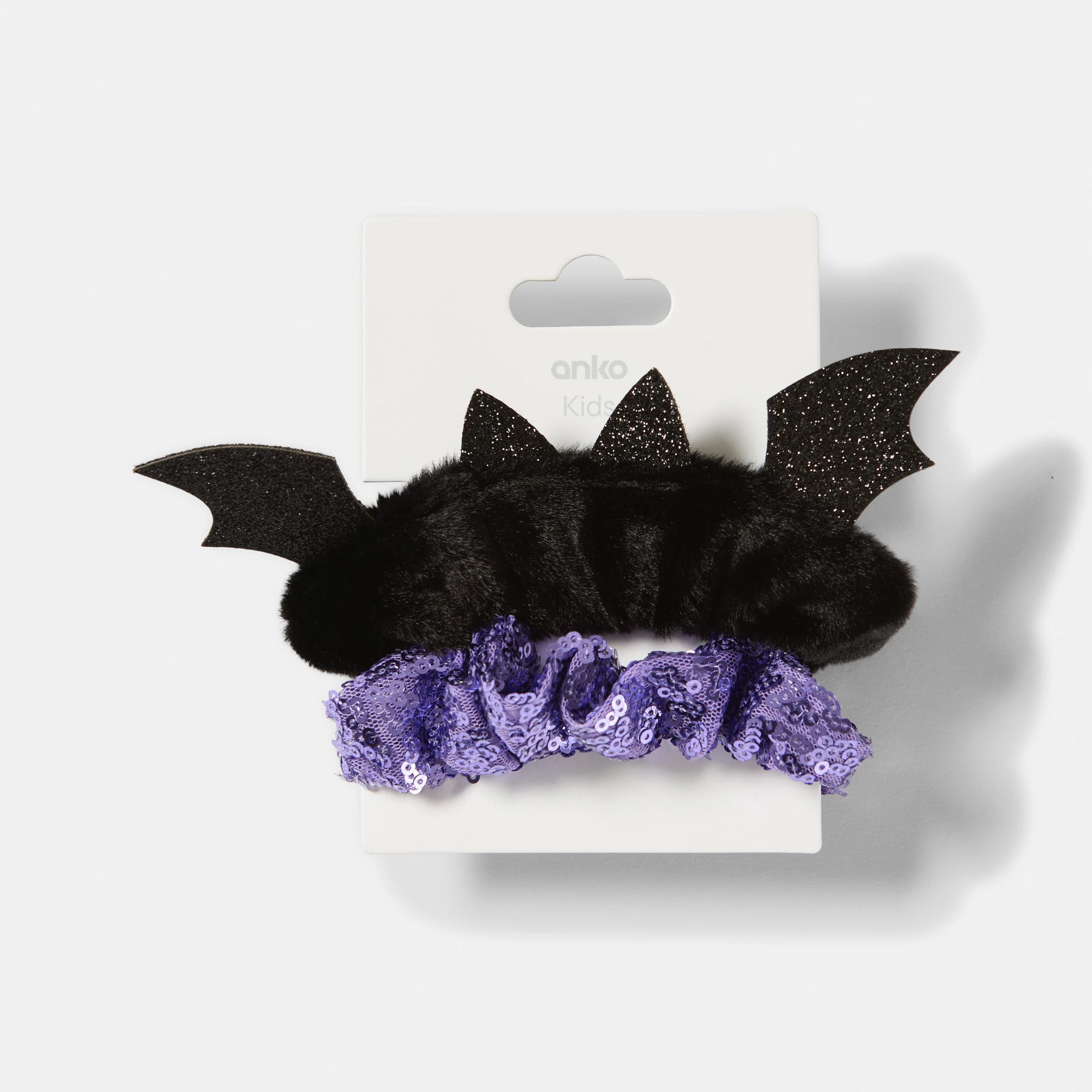 3 2 Pack Halloween Hair Scrunchies - Black and Purple, 3 of 3