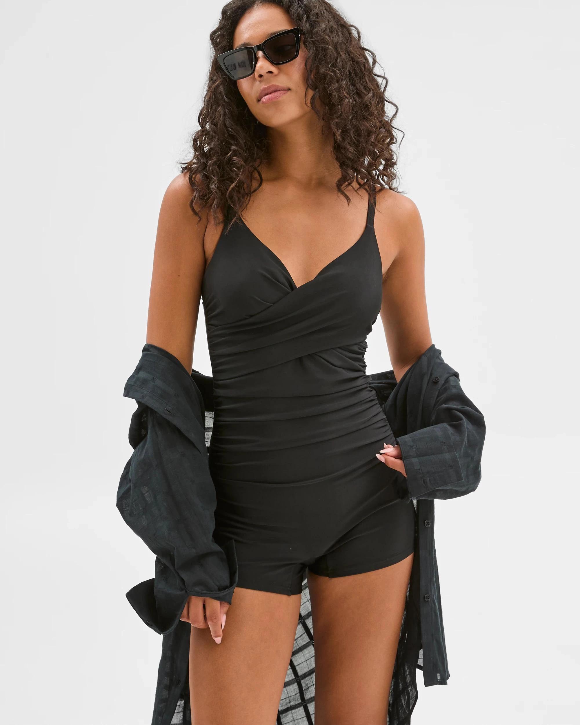 1 Target Boyleg One Piece Bathers - Shape Your Body BLACK, 1 of 7