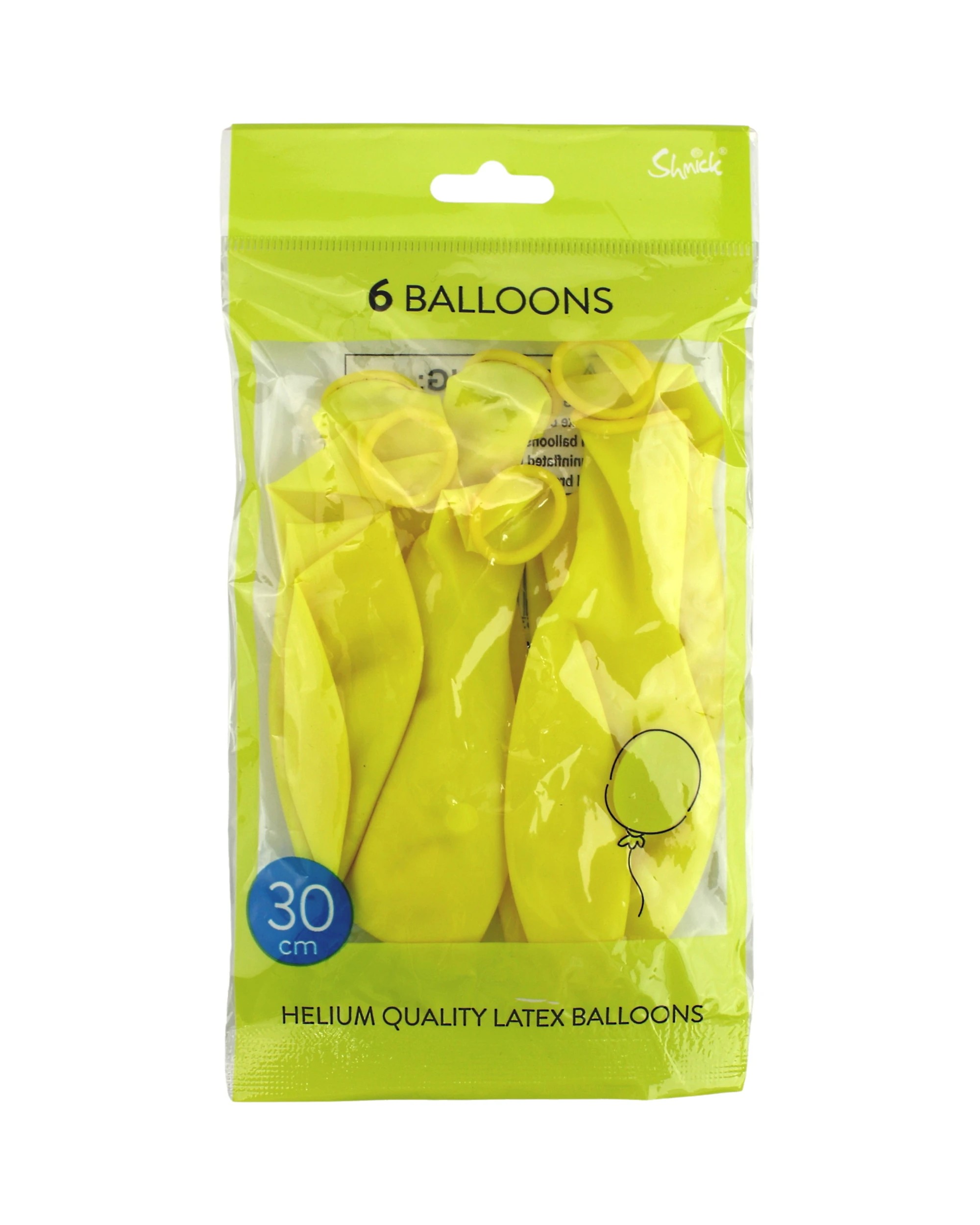 2 Shmick Neon Latex Balloons Pack of 6 - Yellow, 2 of 2
