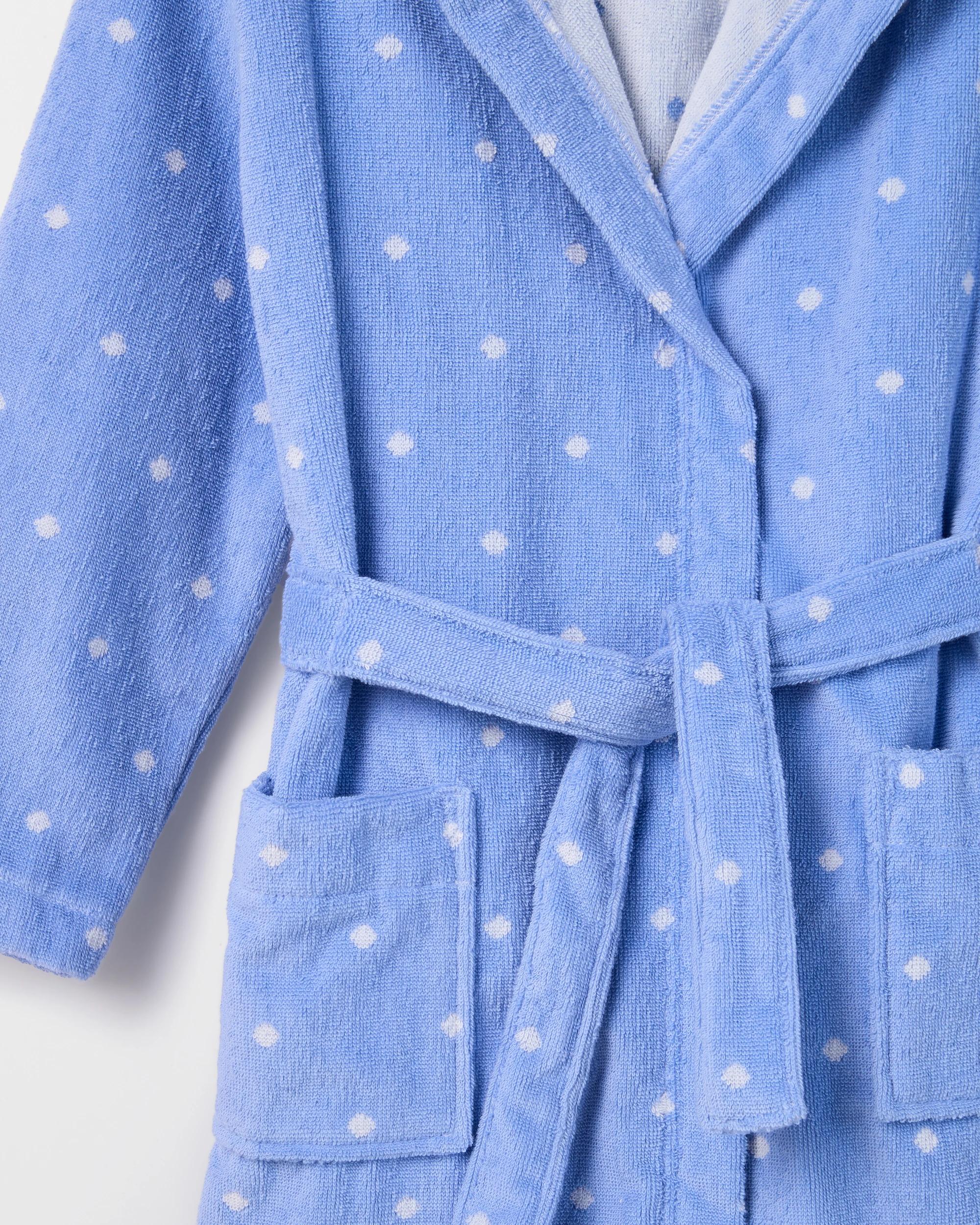 5 Target Kids Older Girls Australian Cotton Towelling Dressing Gown BLUE SPOT, 5 of 6