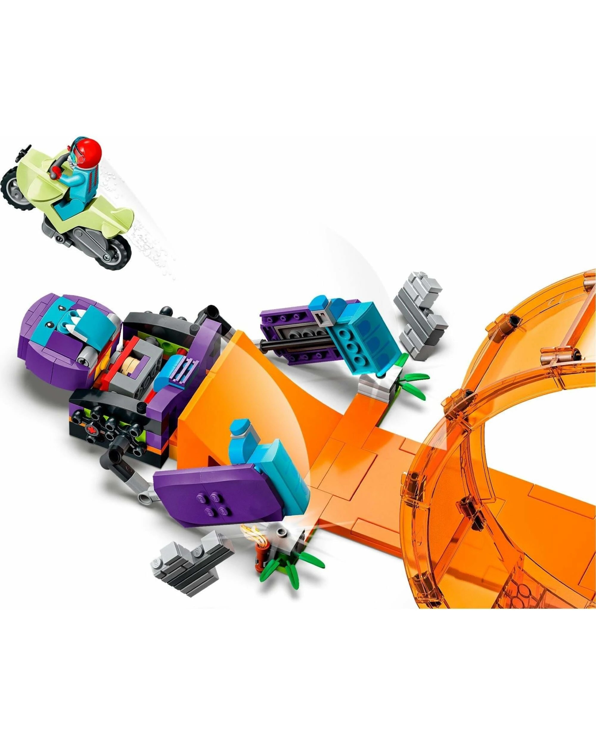 2 LEGO 60338 Chimpanzee Stunt Loop: Flywheel Motorcycle & Ramp, 2 of 4