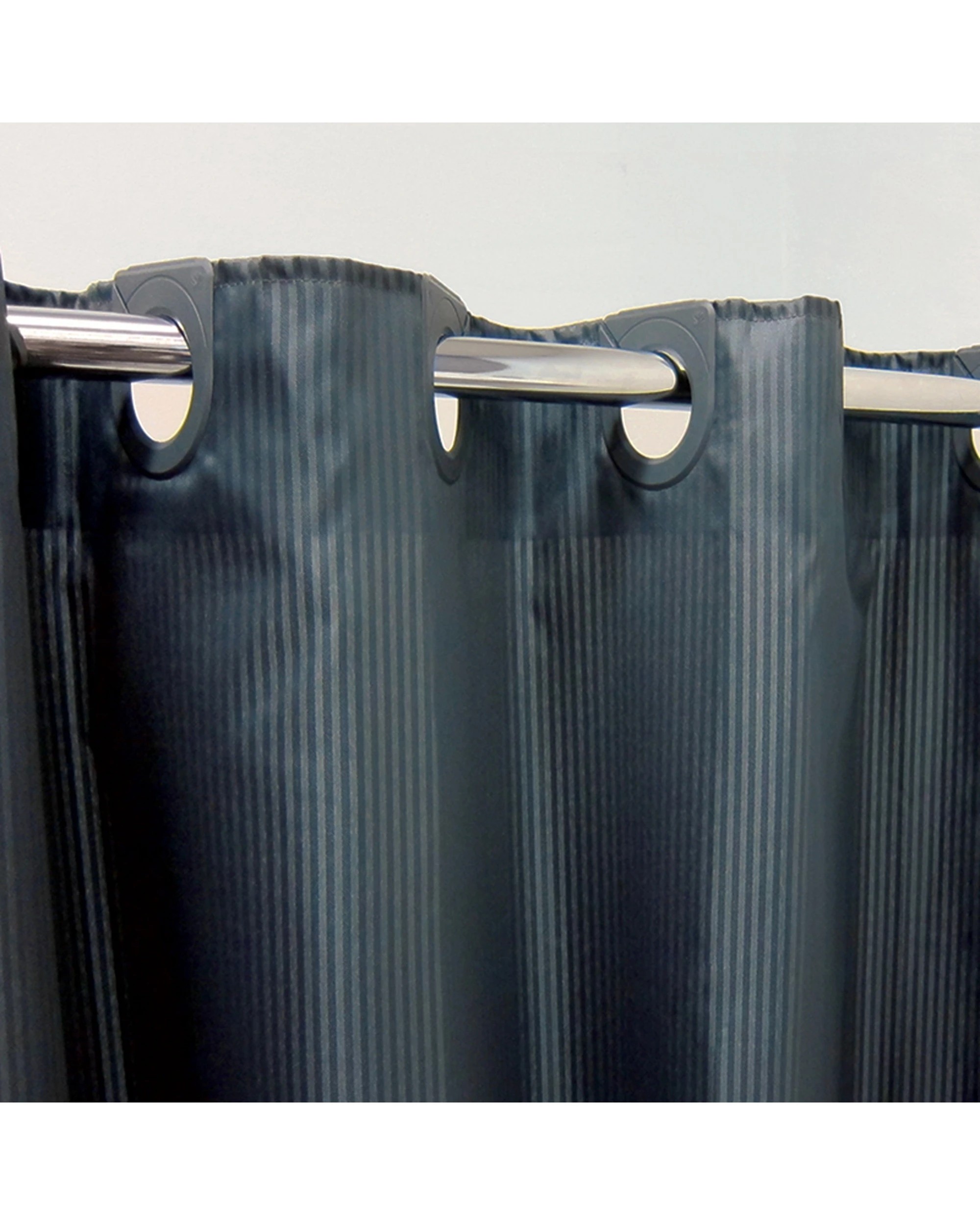 1 Bambury Shower Curtain Integrated Hooks Weighted Magnets 100 Percent Polyester - Charcoal, 1 of 1