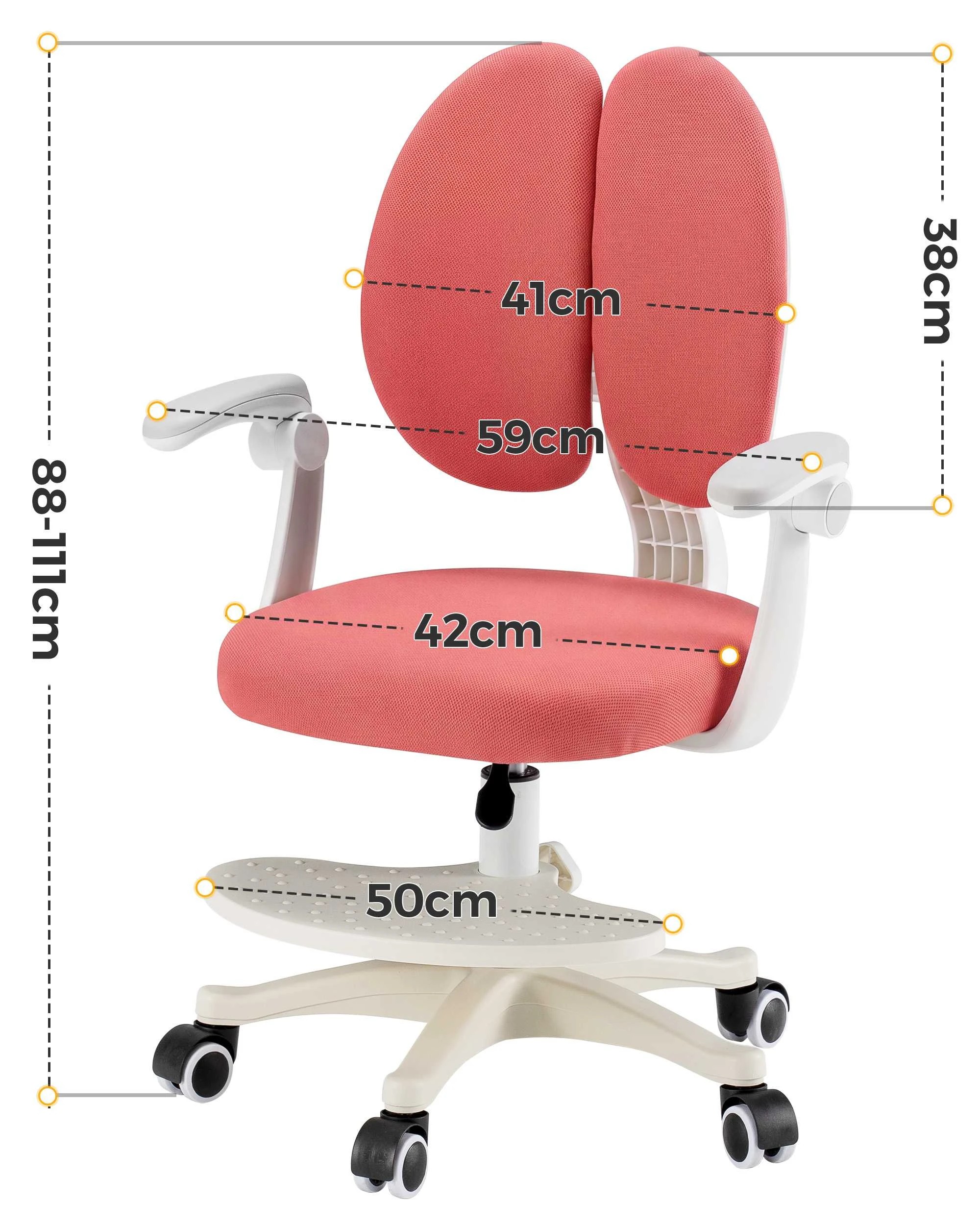 9 PlayPals Kids Desk Chair Adjustable Children Study Seat with Footrest - Pink, 9 of 10