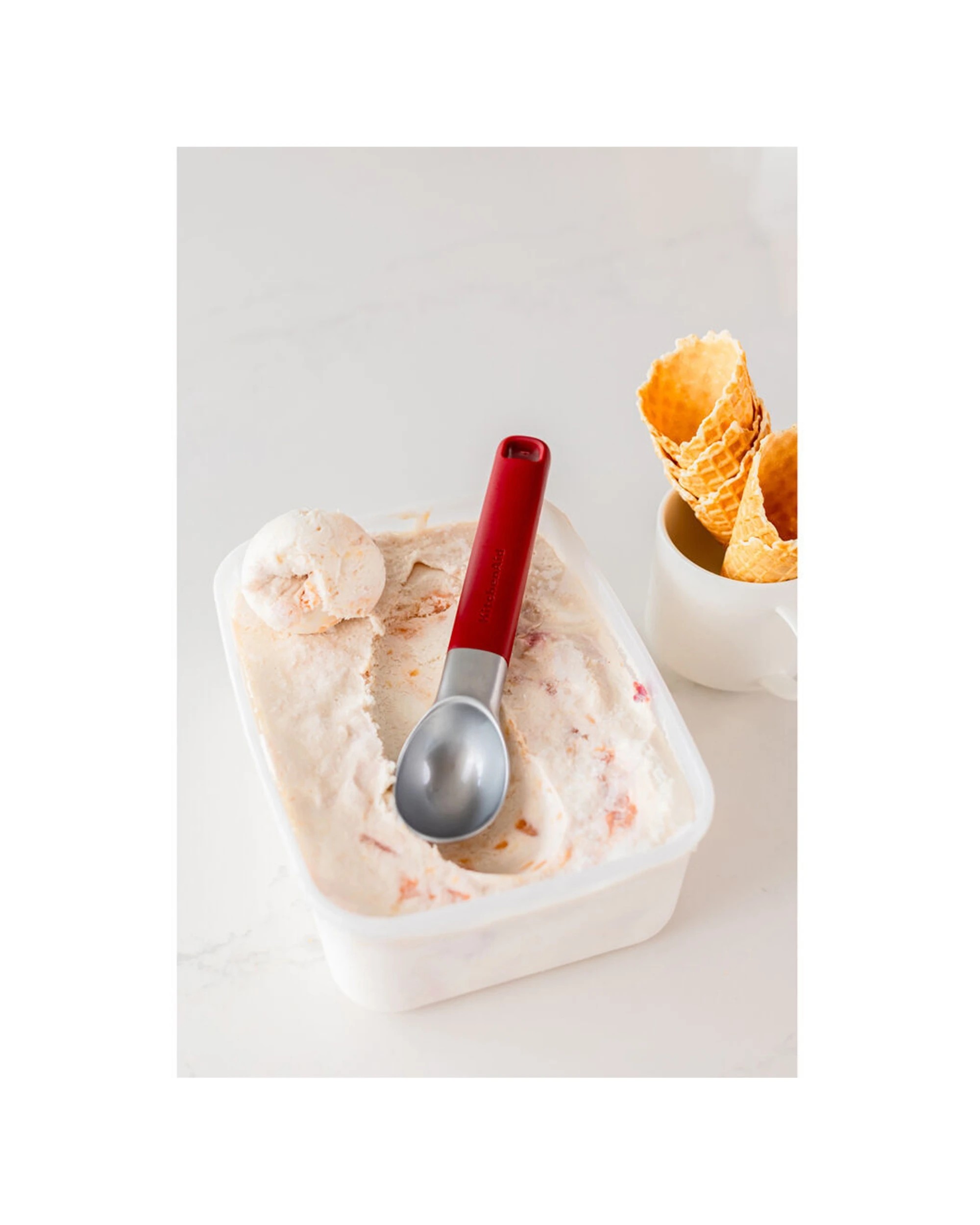 4 KitchenAid 2PK Classic Metal Ice Scooper Ergonomic Handle Dishwasher Safe Kitchen Utensil - Red, 4 of 6