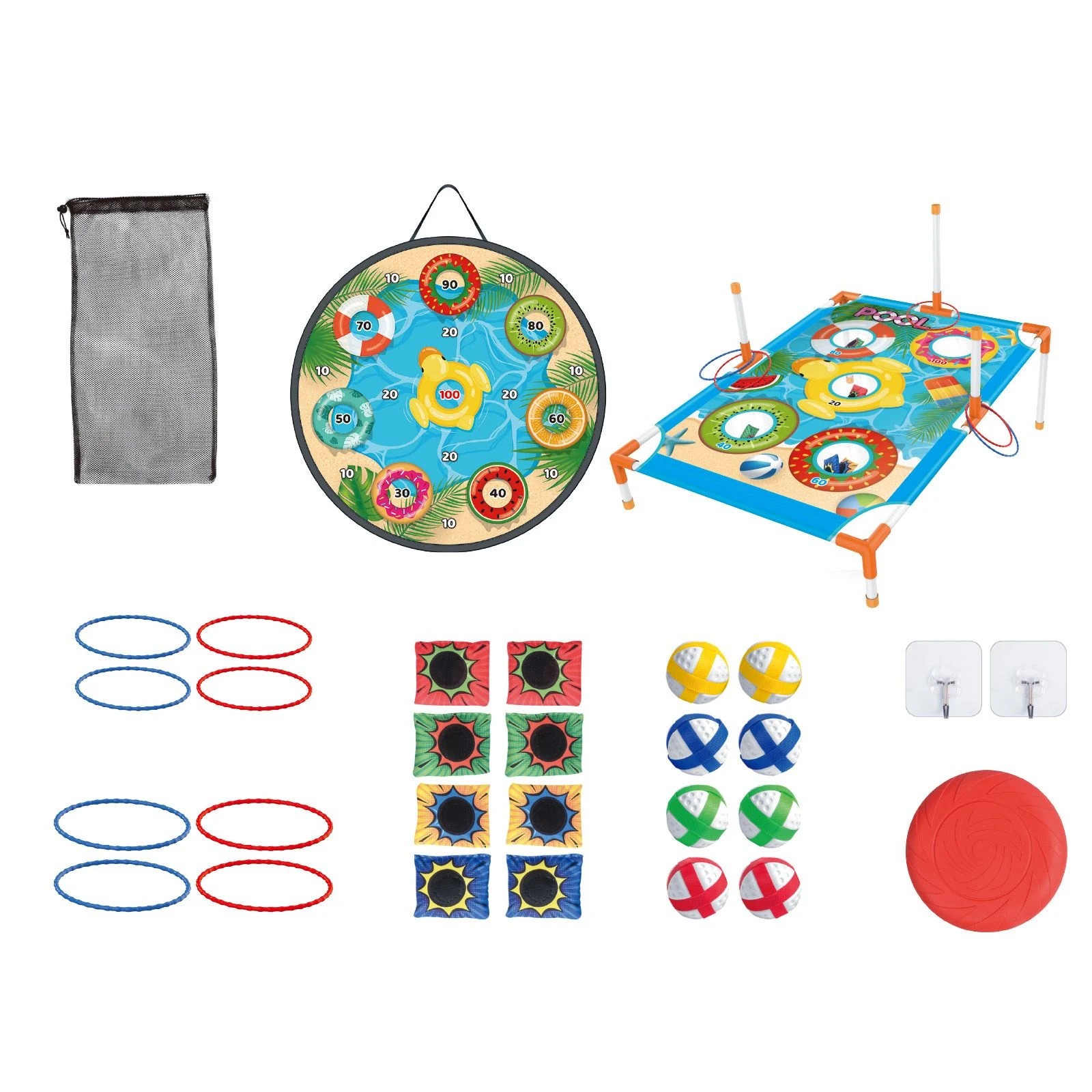 6 Ausway Fun Indoor & Outdoor Throwing Game Set for Kids with Bean Bags, Rings Sticky Balls And Carry Bag, 6 of 7