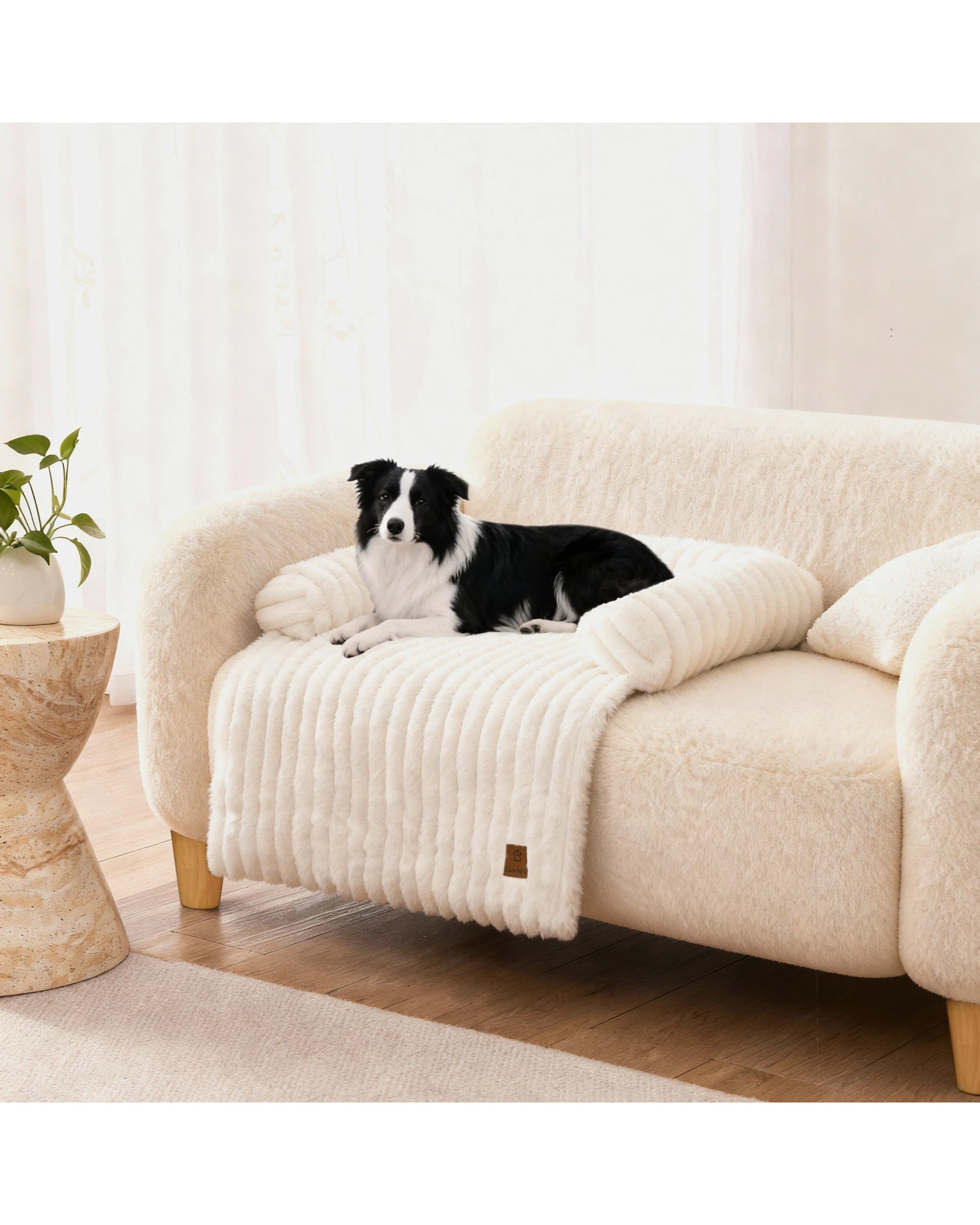 7 Charlie's Cloud Bolster Sofa Protector Dog Bed Small - Cream, 7 of 7