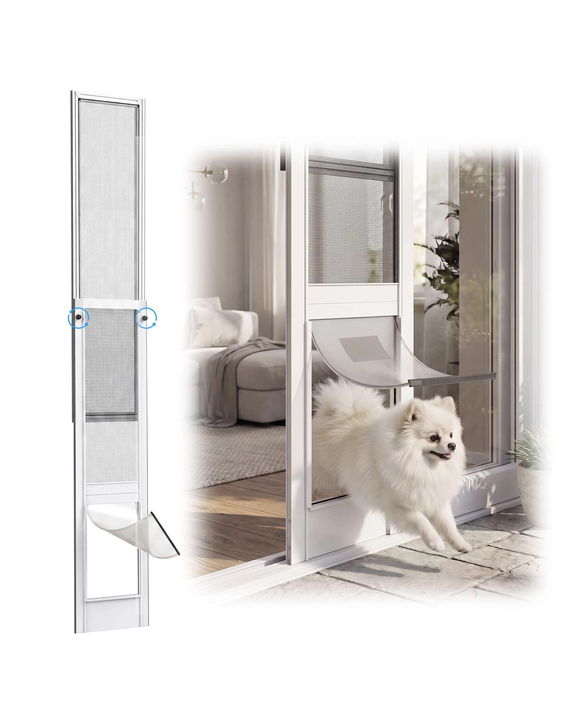 2 Advwin Aluminum Pet Door Insert for Sliding Glass Patio Door, Adjustable Height Lockable, 2 of 9