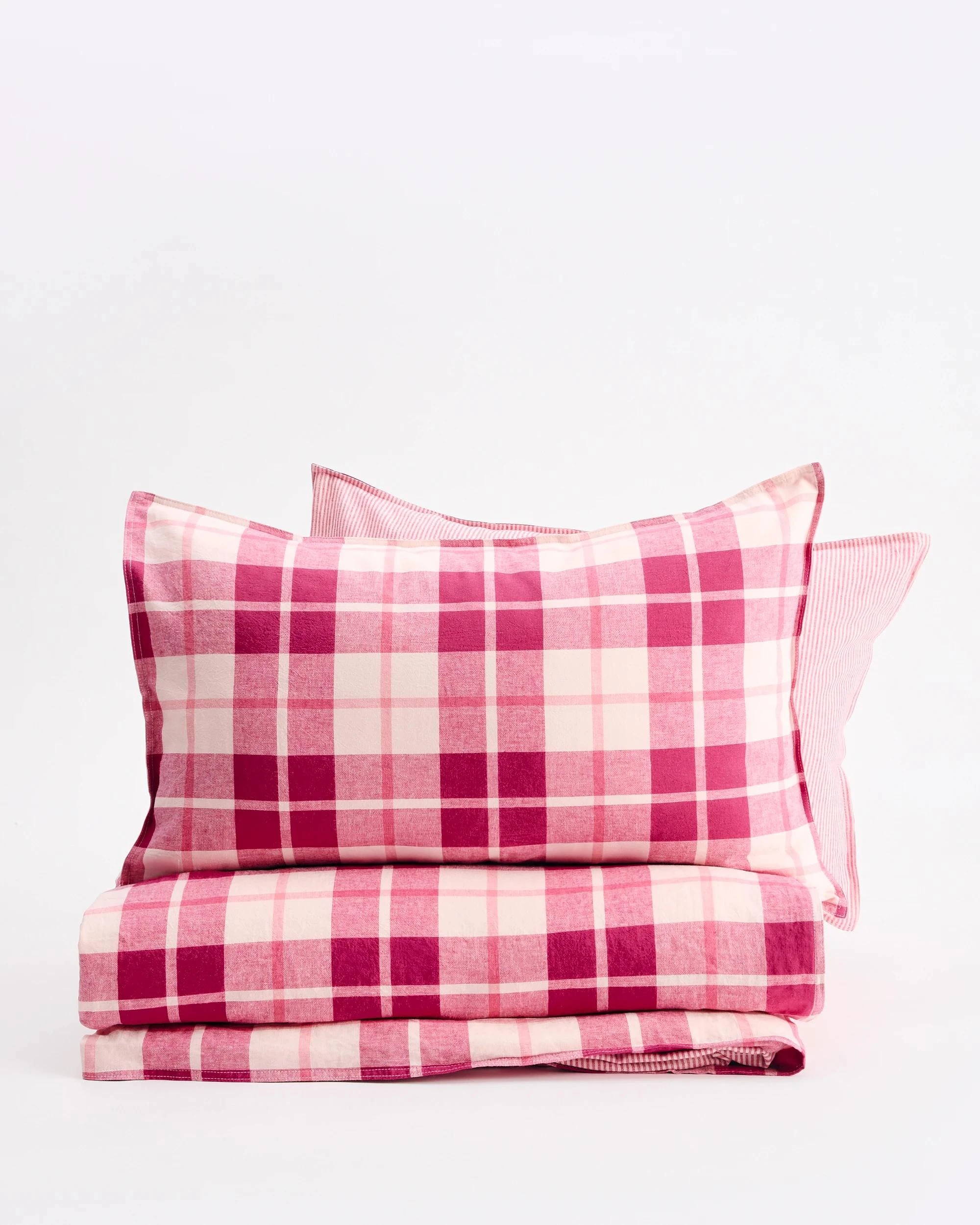 8 Target Ashlee Check Linen/Cotton Quilt Cover Set - King Bed - Pink, 8 of 8