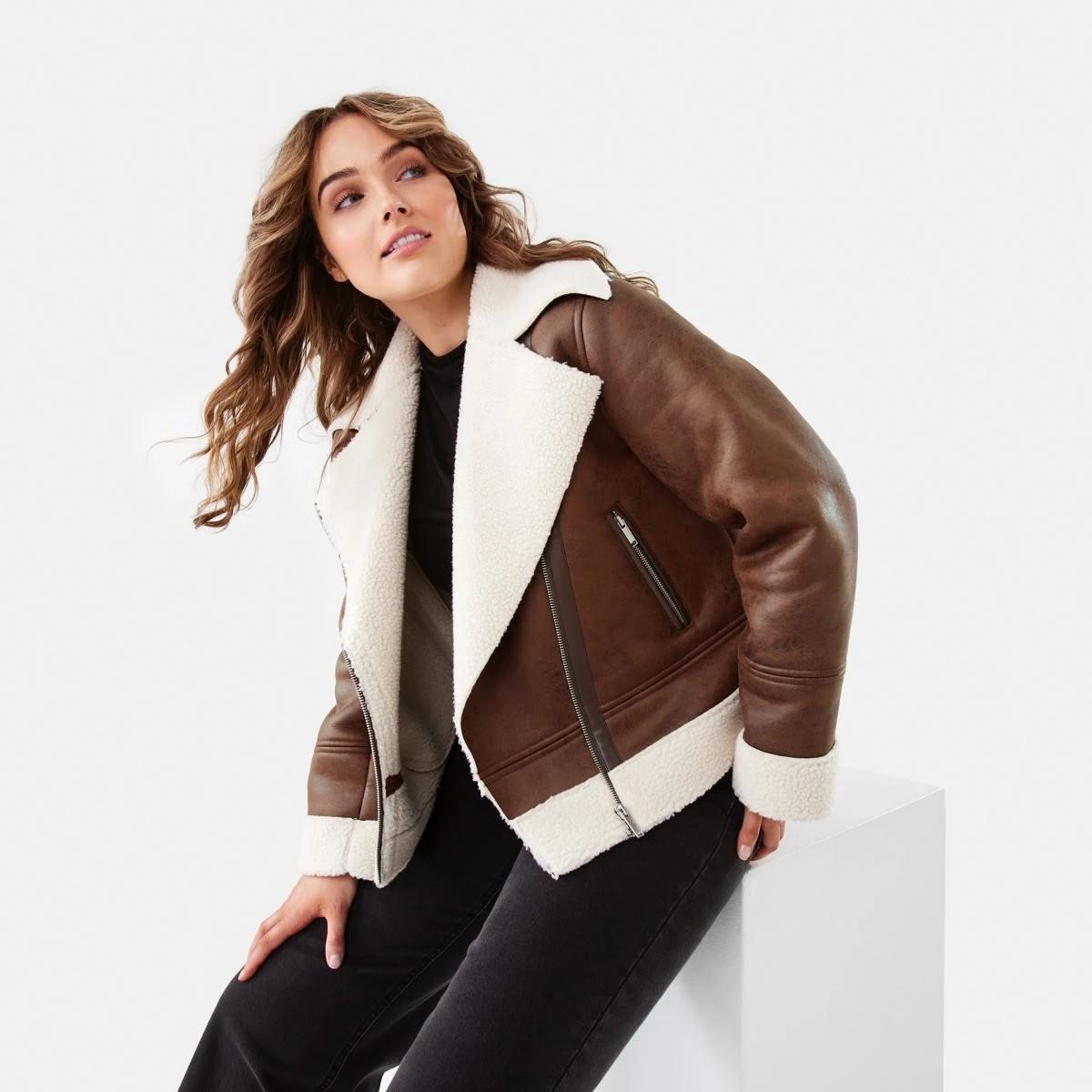 9 Shearling Jacket Melt Brown, 9 of 10