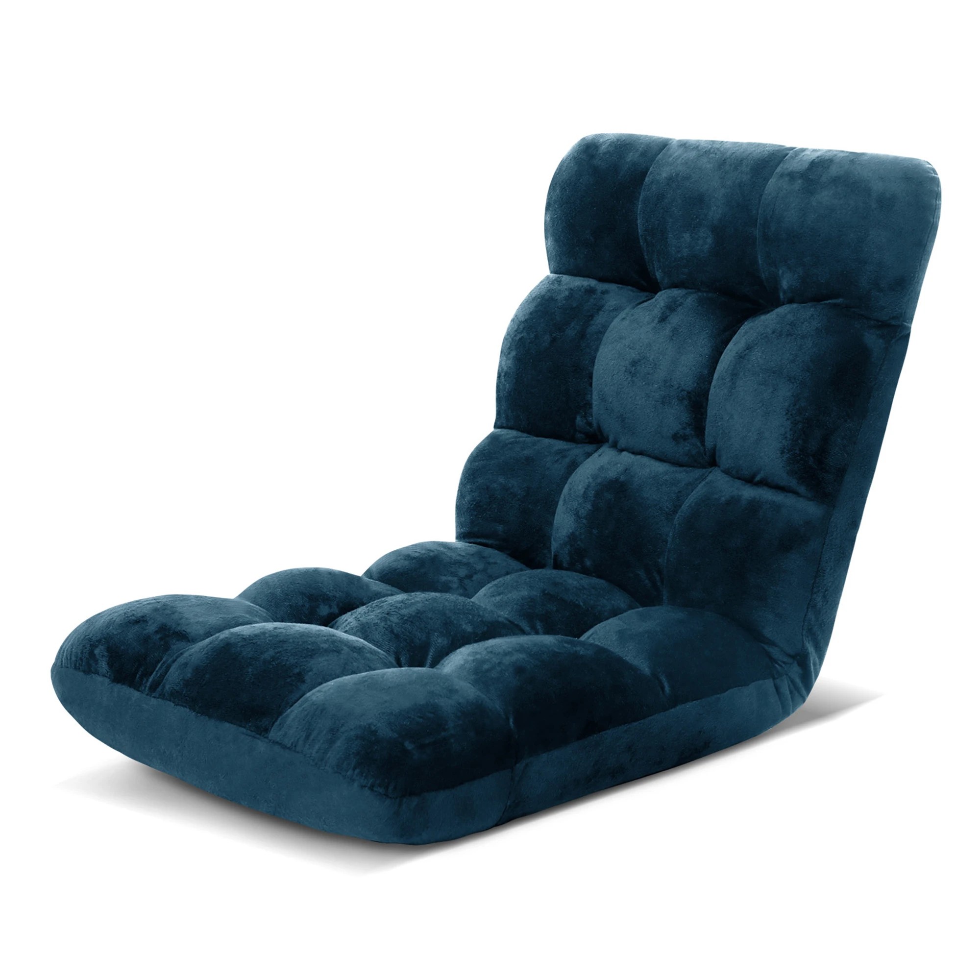 1 Artiss Floor Lounge Sofa Bed Flannel Fabric - Blue, 1 of 6