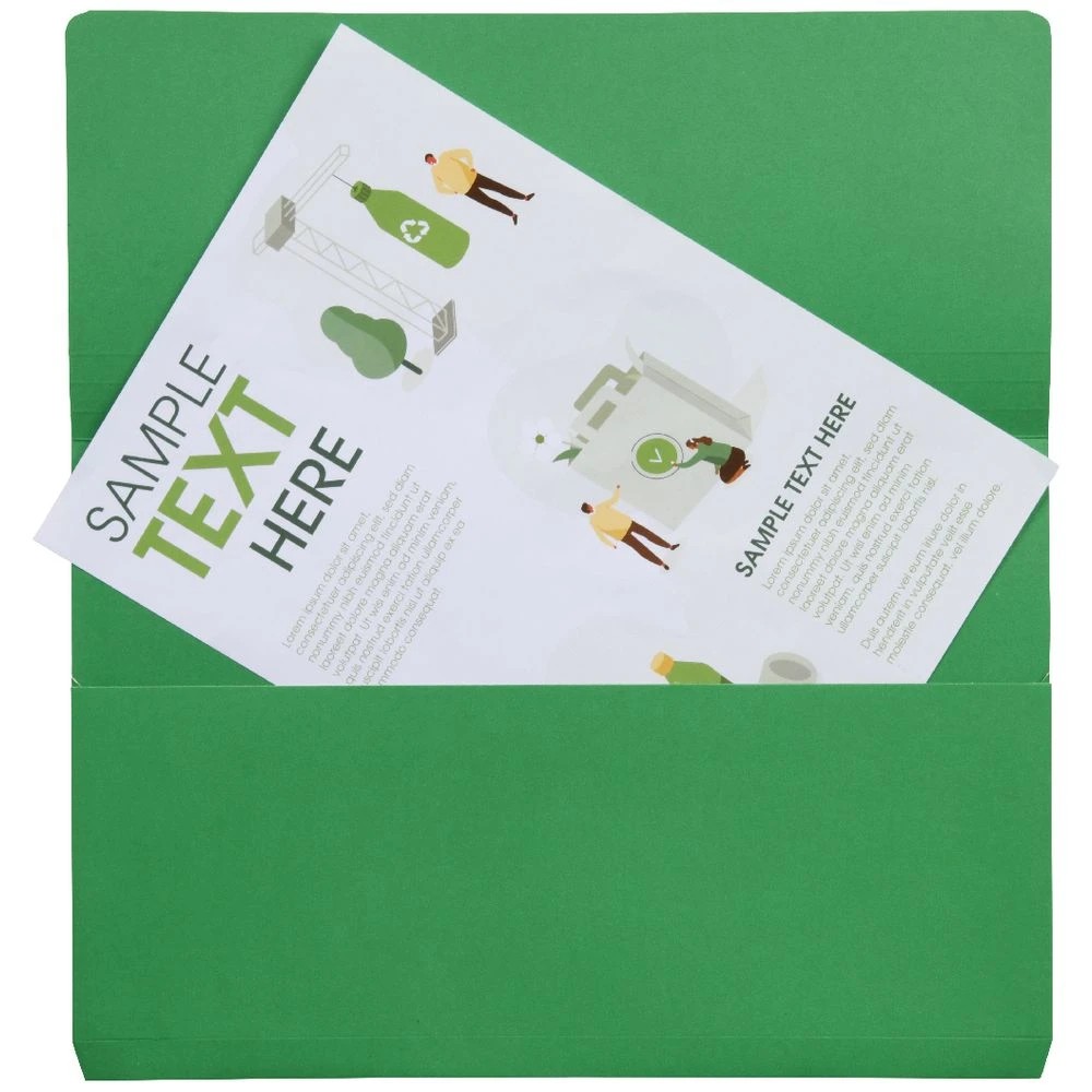 3 J.Burrows Foolscap Document Wallet 220gsm Green, 3 of 3