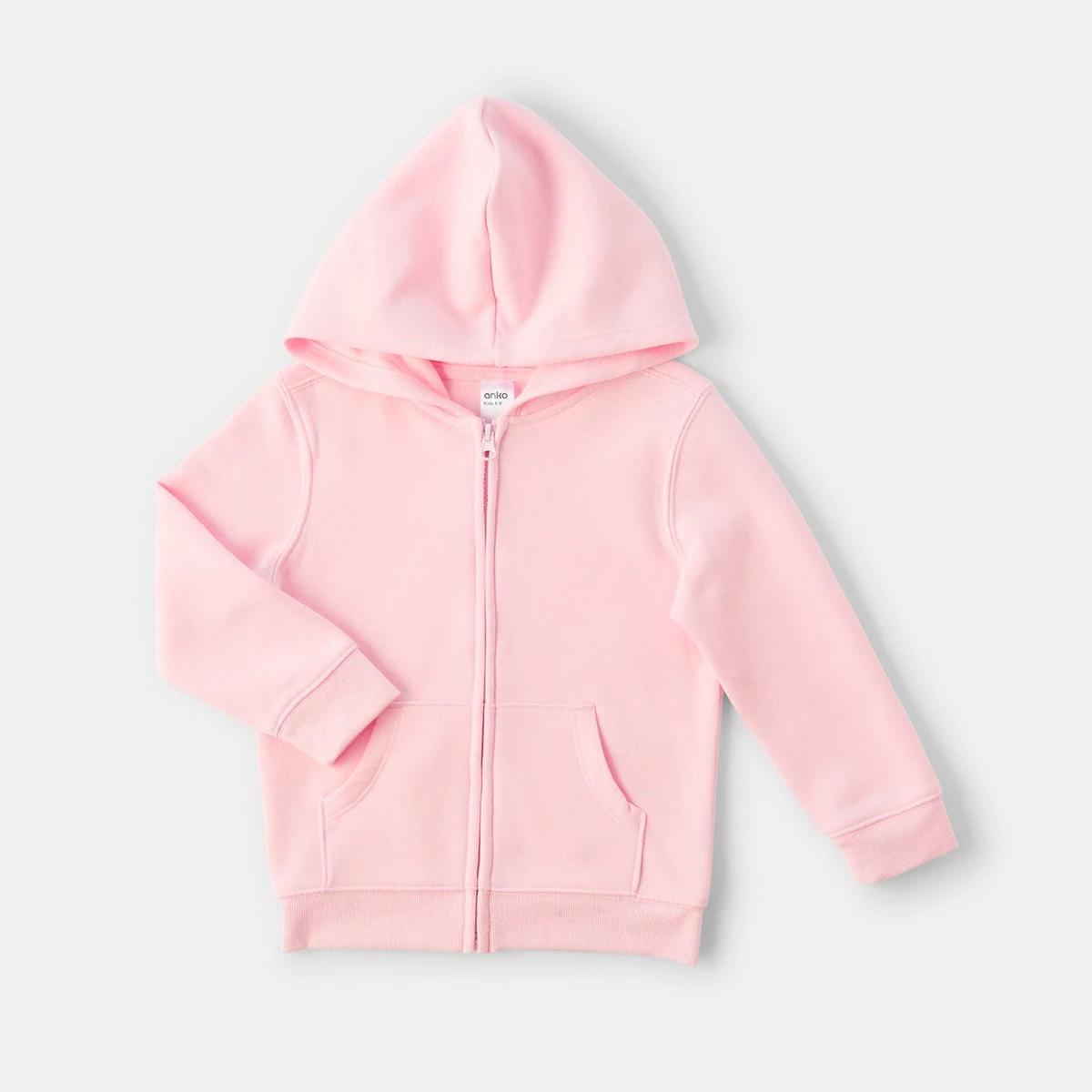 9 Plain Zip Through Hoodie Light Pink, 9 of 10