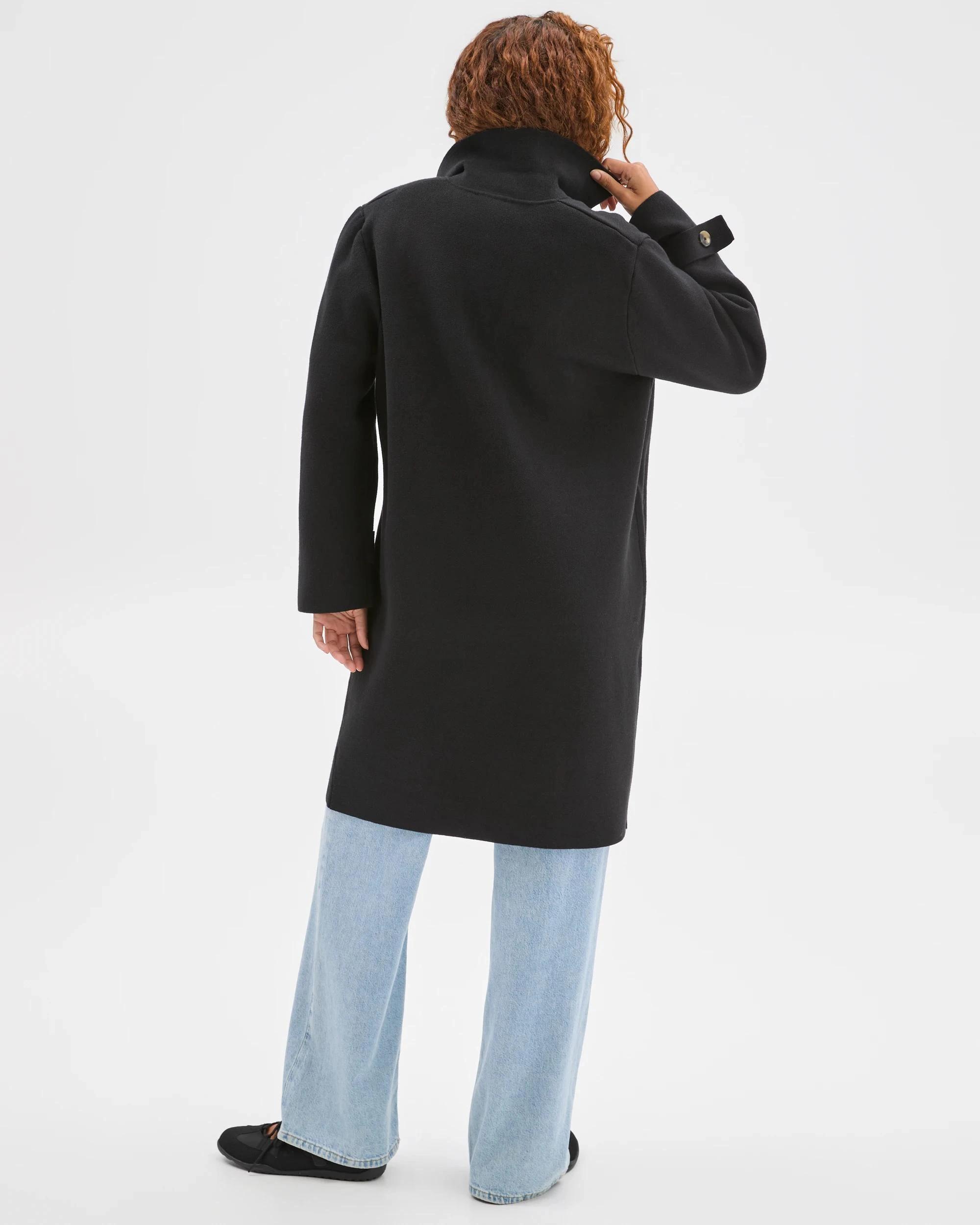 7 Target Woman Australian Cotton Blend Knitted Trench Jacket BLACK, 7 of 7