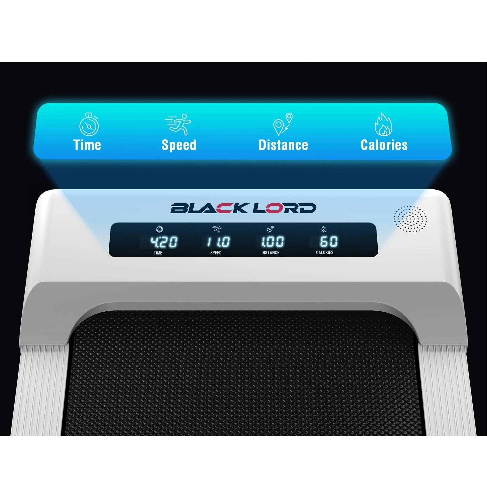 6 Black Lord Treadmill Electric Walking Pad Under Desk Home Gym 40cm Belt - White, 6 of 10