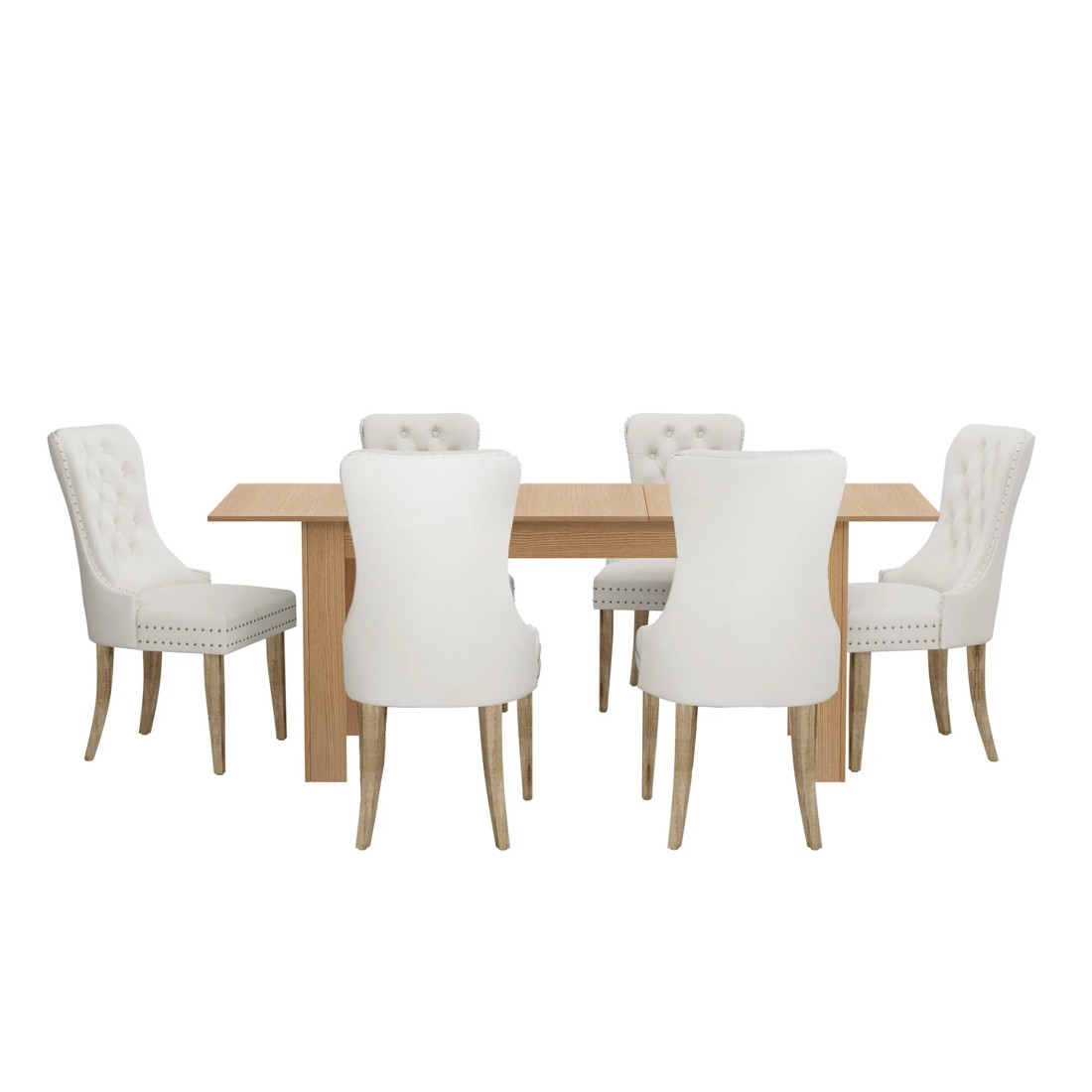 7 Oikiture 200cm Extendable Dining Table With 6pcs Dining Chairs Velvet
 - Multi, 7 of 10