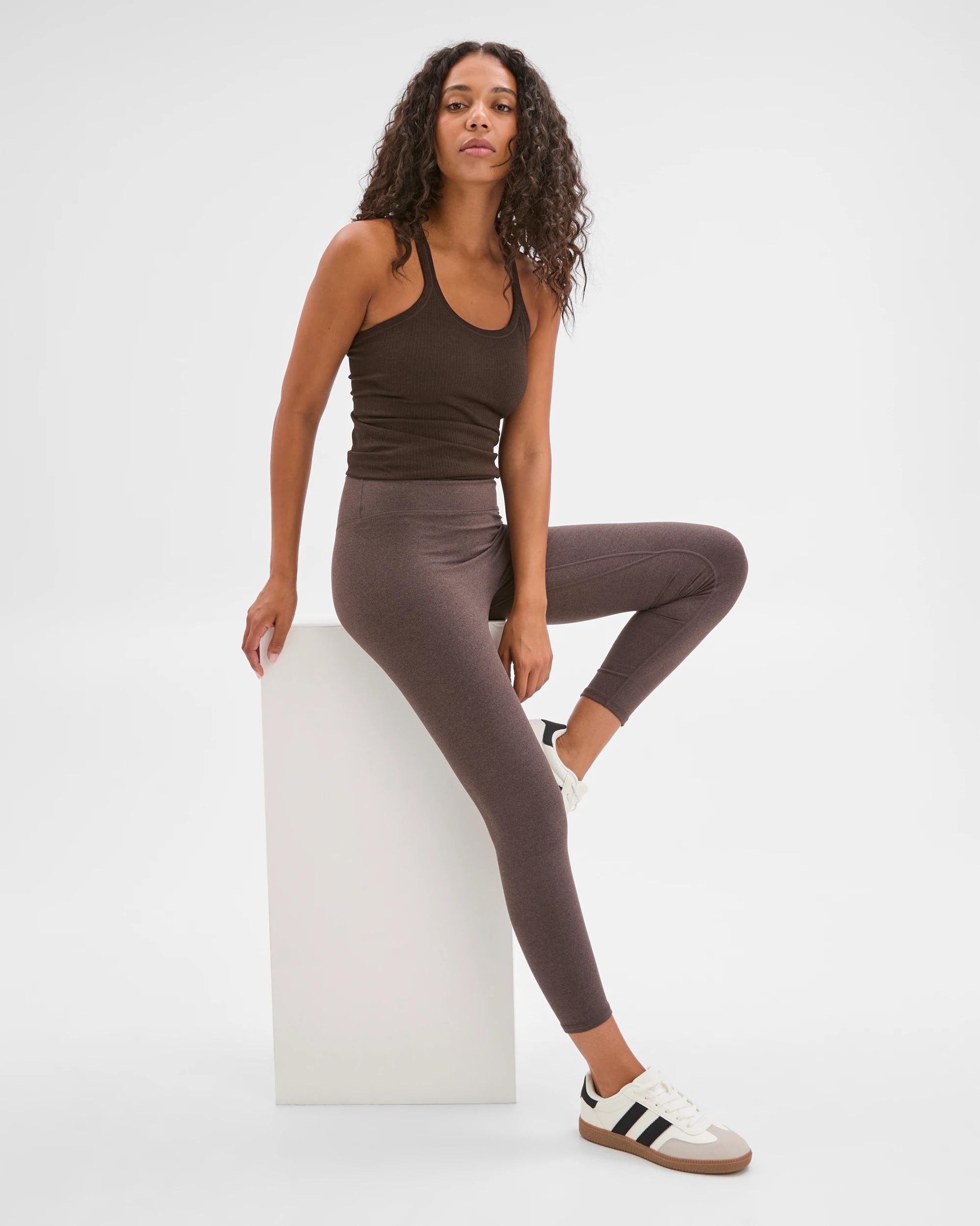 4 Target Active Active Studio Soft 7/8 Length Yoga Tights COCOA MARLE, 4 of 7