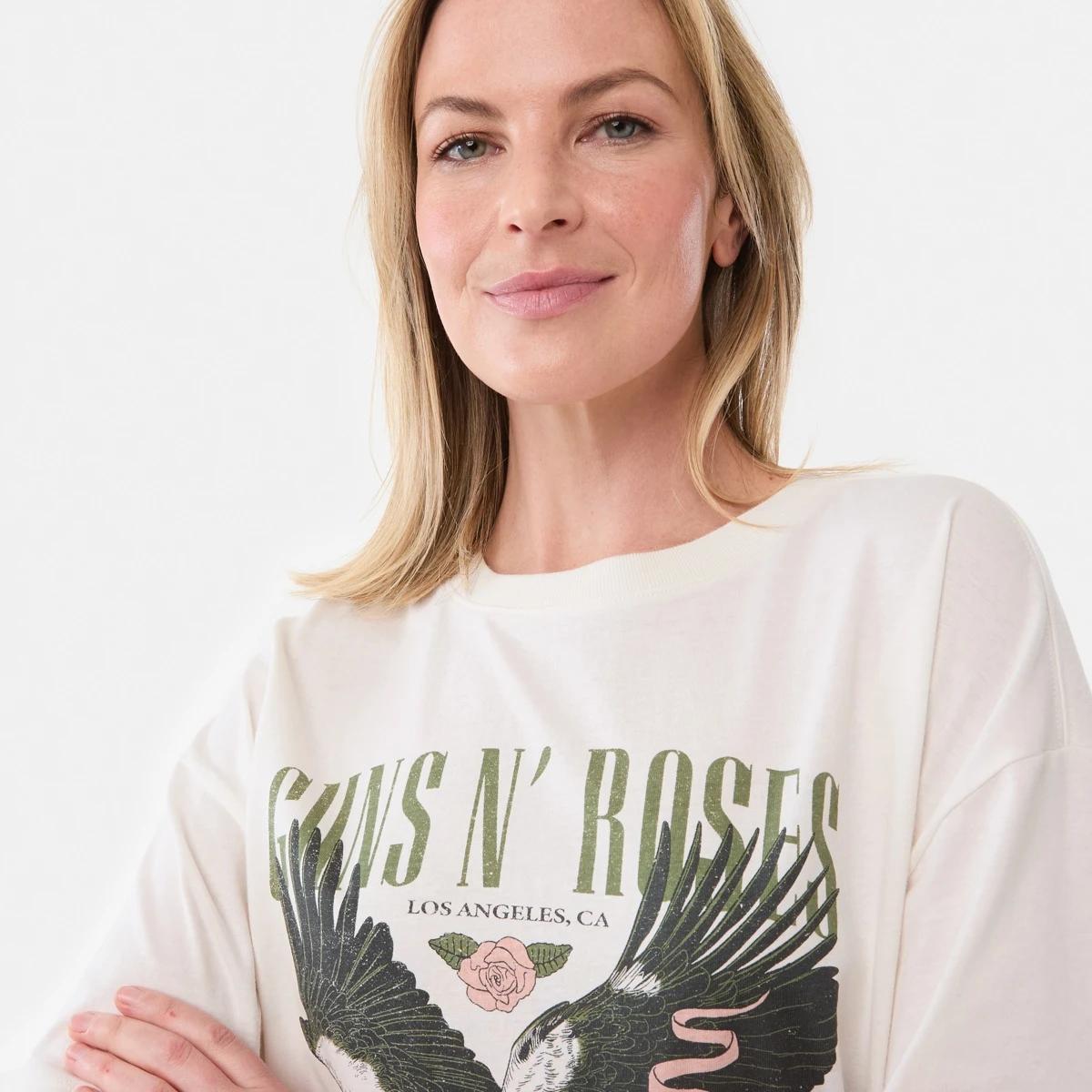 4 Short Sleeve Guns N' Roses License T-shirt GUNS N ROSES ECRU, 4 of 5